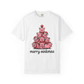 Pig Stack Shirt Christmas Animal Gift Women Cute Cartoon Tee Swine T-Shirt Xmas Fan Piggy Graphic Tshirt Kawaii Santa Hat Tshirt