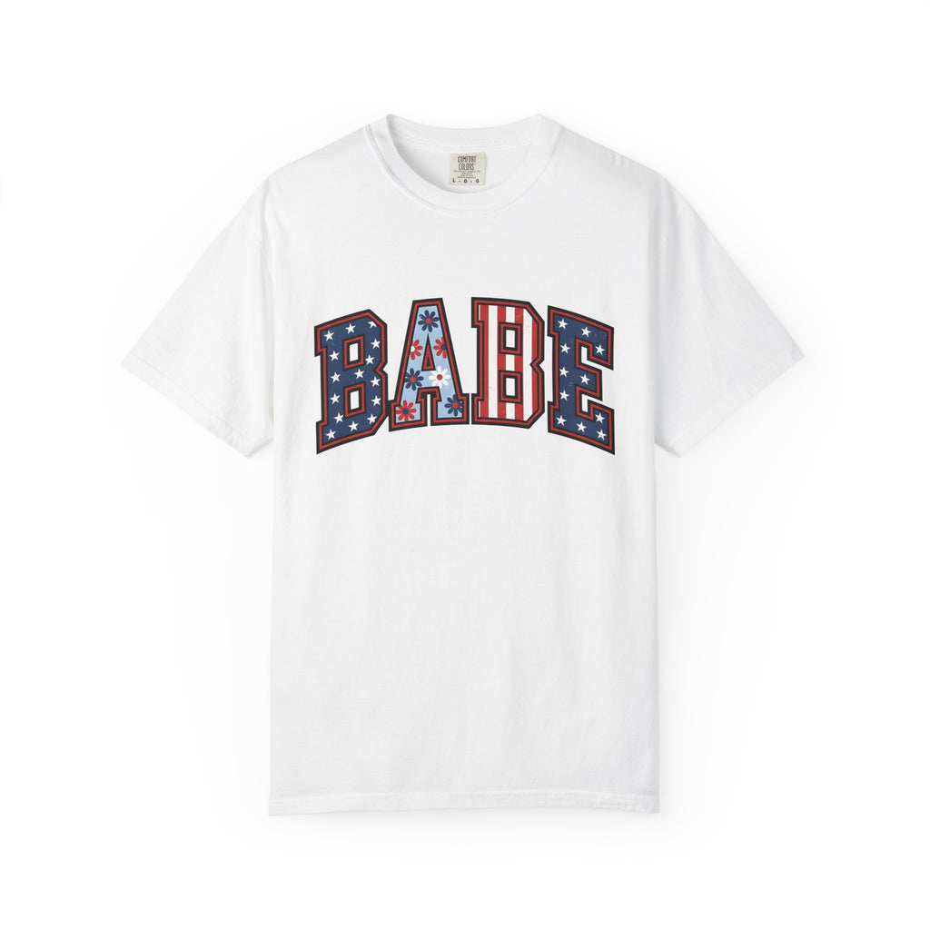 Patriotic Varsity Lettering Shirt 4th Of July Beach Gift Women Bold Tee Letterman T-Shirt Independence Fan Typography Tshirt Coastal Graphic