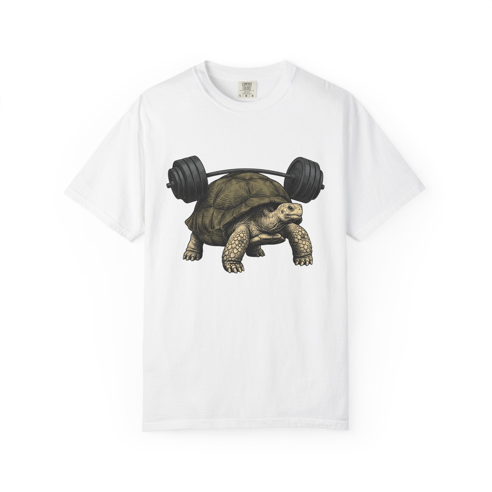 Tortoise Barbell Shirt Animals Fitness Gift Women Vintage Tee Dumbbell T-Shirt Pet Enthusiast Retro Tshirt Fitness Graphic Hand Drawn