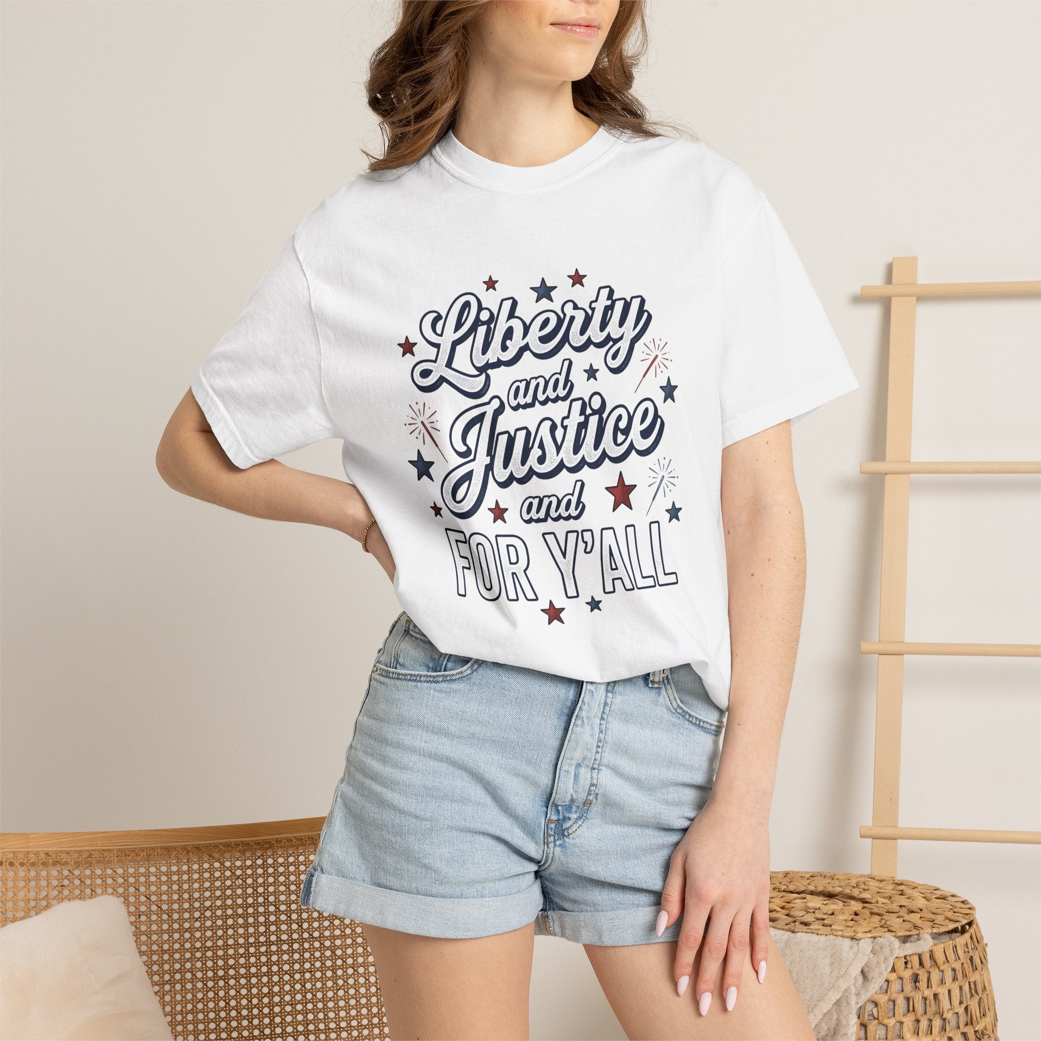 Patriotic Stars Shirt America Holiday Gift Women Bold Vintage Tee Starburst T-Shirt American Fan Distressed Tshirt Celebration Graphic Retro