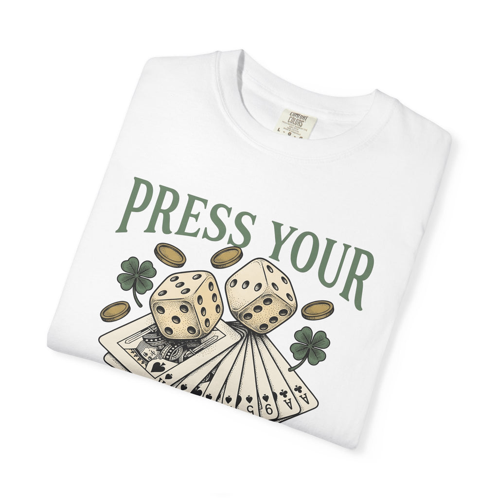Dice Cards Shirt St. Patrick's Day Casino Gift Women Retro Tee Playing Cards T-Shirt Luck Fan Vintage Tshirt Gambling Graphic Sketch Four
