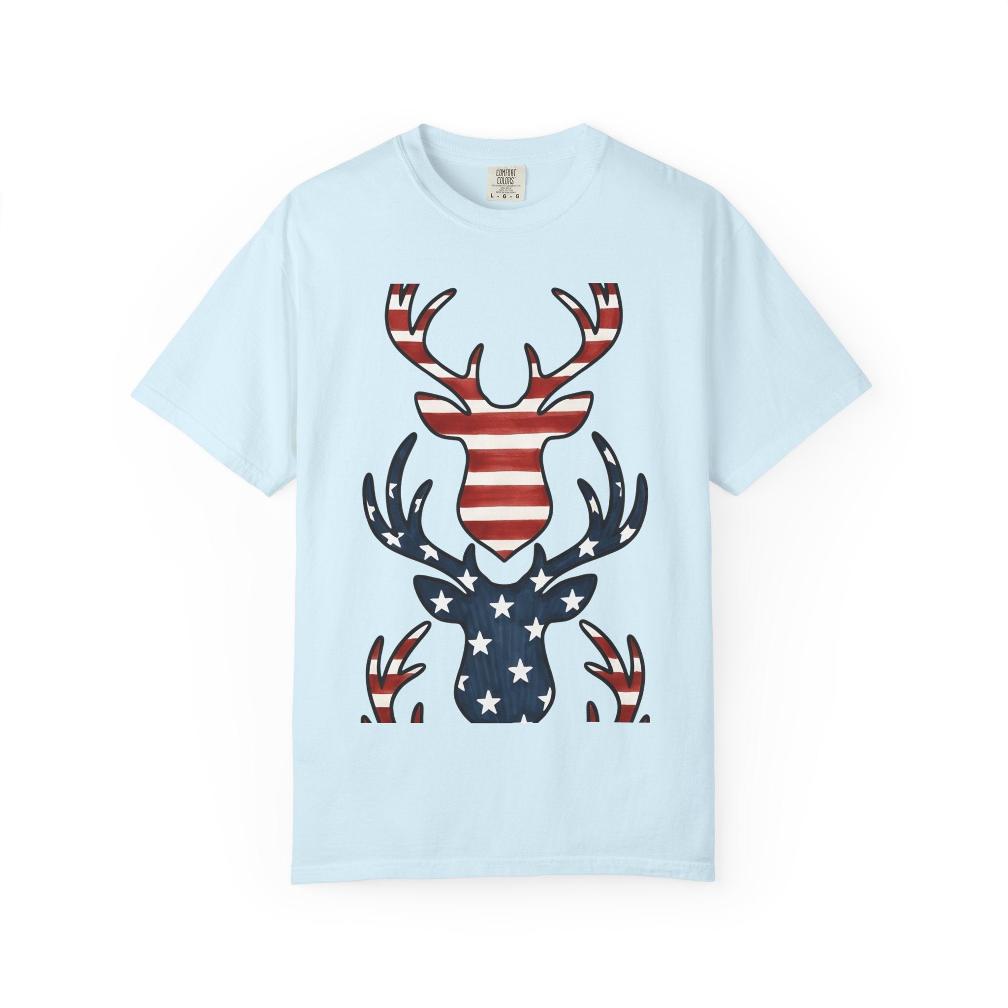 Buck Antlers Shirt 4th Of July Game Hunting Gift Women Retro Tee Deer Antlers T-Shirt Independence Day Enthusiast Vintage Tshirt Hunter