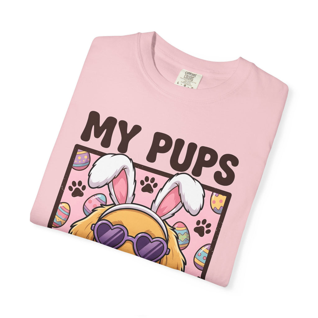 Golden Retriever Dog Shirt Easter Dog Gift Women Cartoon Tee Retriever T-Shirt Easter Fan Toon Tshirt Dog Graphic Retro Bunny Ears Tshirt