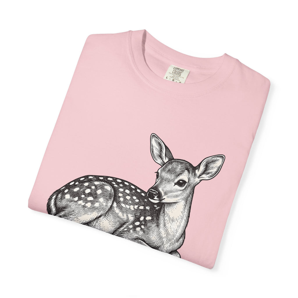 Deer Calf Shirt Animals Wildlife Gift Women Old School Tee Fawn T-Shirt Creature Fan Wildlife Art Tshirt Conservation Graphic Pencil