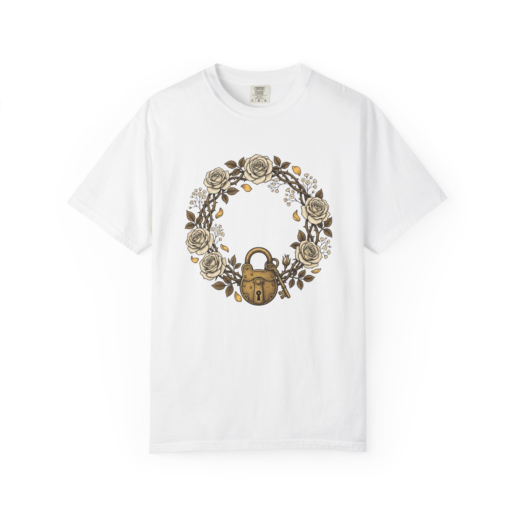 Flower Ring Shirt Holiday Bouquet Gift Women Retro Tee Floral T-Shirt Vacation Fan Vintage Tshirt Arrangement Graphic Sketch Lock Tshirt
