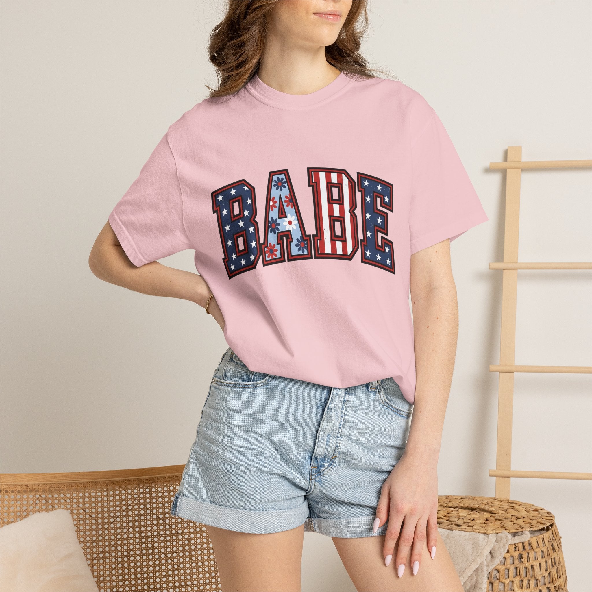 Patriotic Varsity Lettering Shirt 4th Of July Beach Gift Women Bold Tee Letterman T-Shirt Independence Fan Typography Tshirt Coastal Graphic