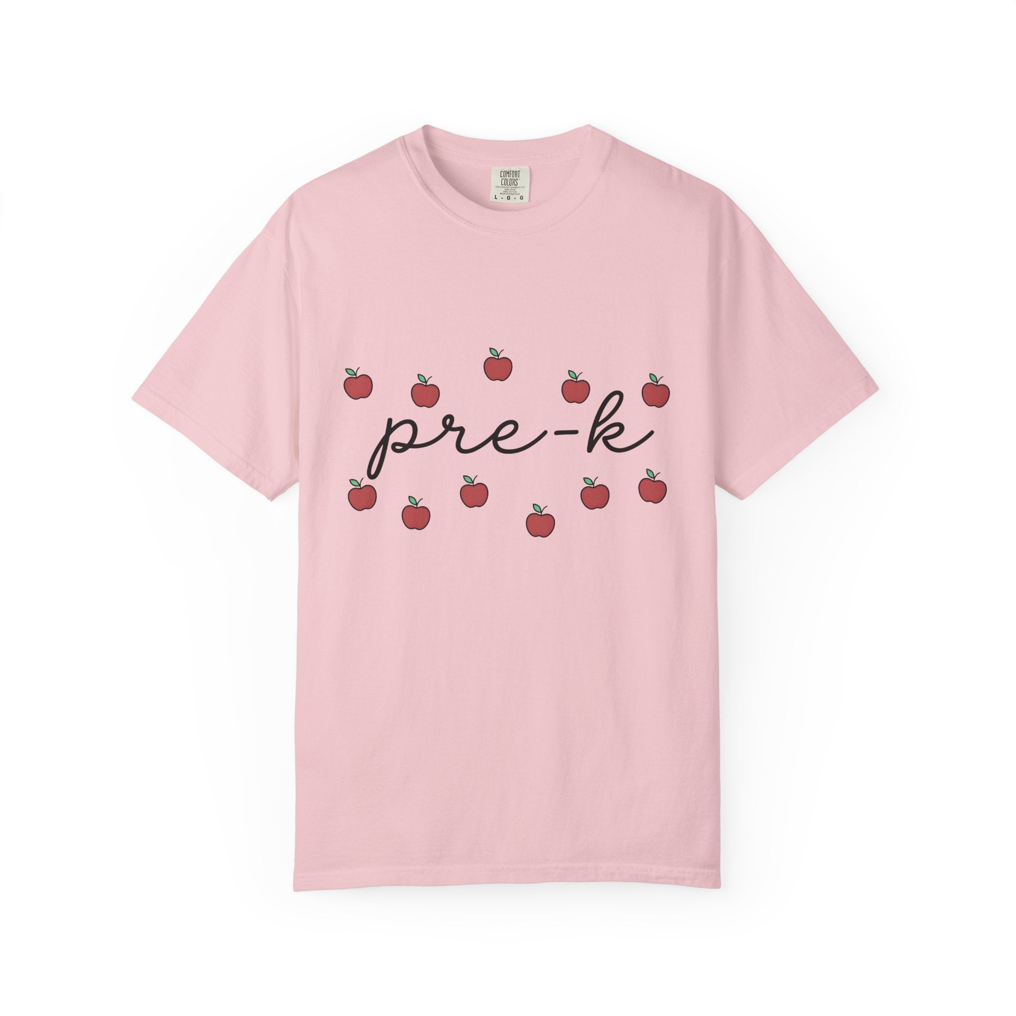 Apple Print Shirt Teacher Classroom Gift Women Cute Tee Fruit T-Shirt Educator Enthusiast Adorable Tshirt School Graphic Simple Sketch Fruit