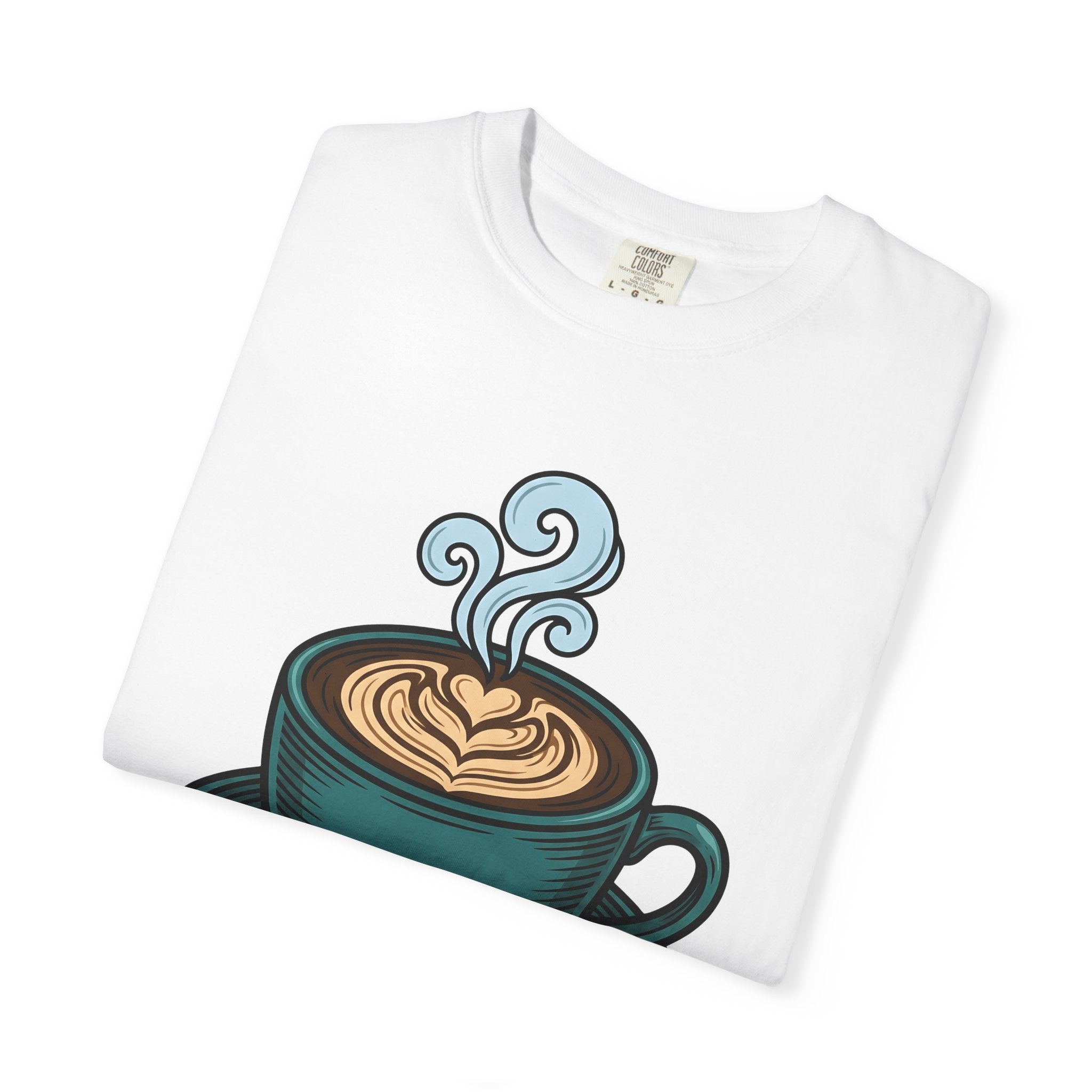 Coffee Cup Shirt Coffee Foodie Gift Women Hand Drawn Tee Mug T-Shirt Coffee Fan Coffee Cup Illustration Design Vintage Latte Art Tshirt