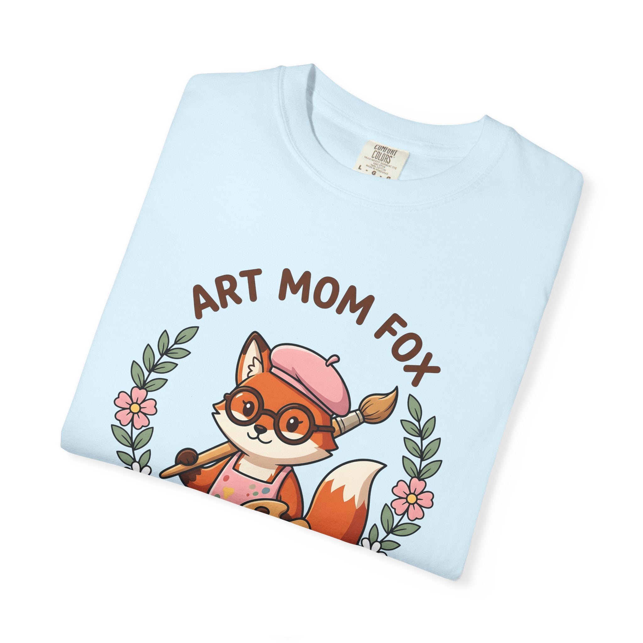 Fox Creator Shirt Moms Critters Gift Women Sweet Tee Fox Maker T-Shirt Mom Fan Fox Art Tshirt Animal Graphic Animated Blossom Wreath Tshirt