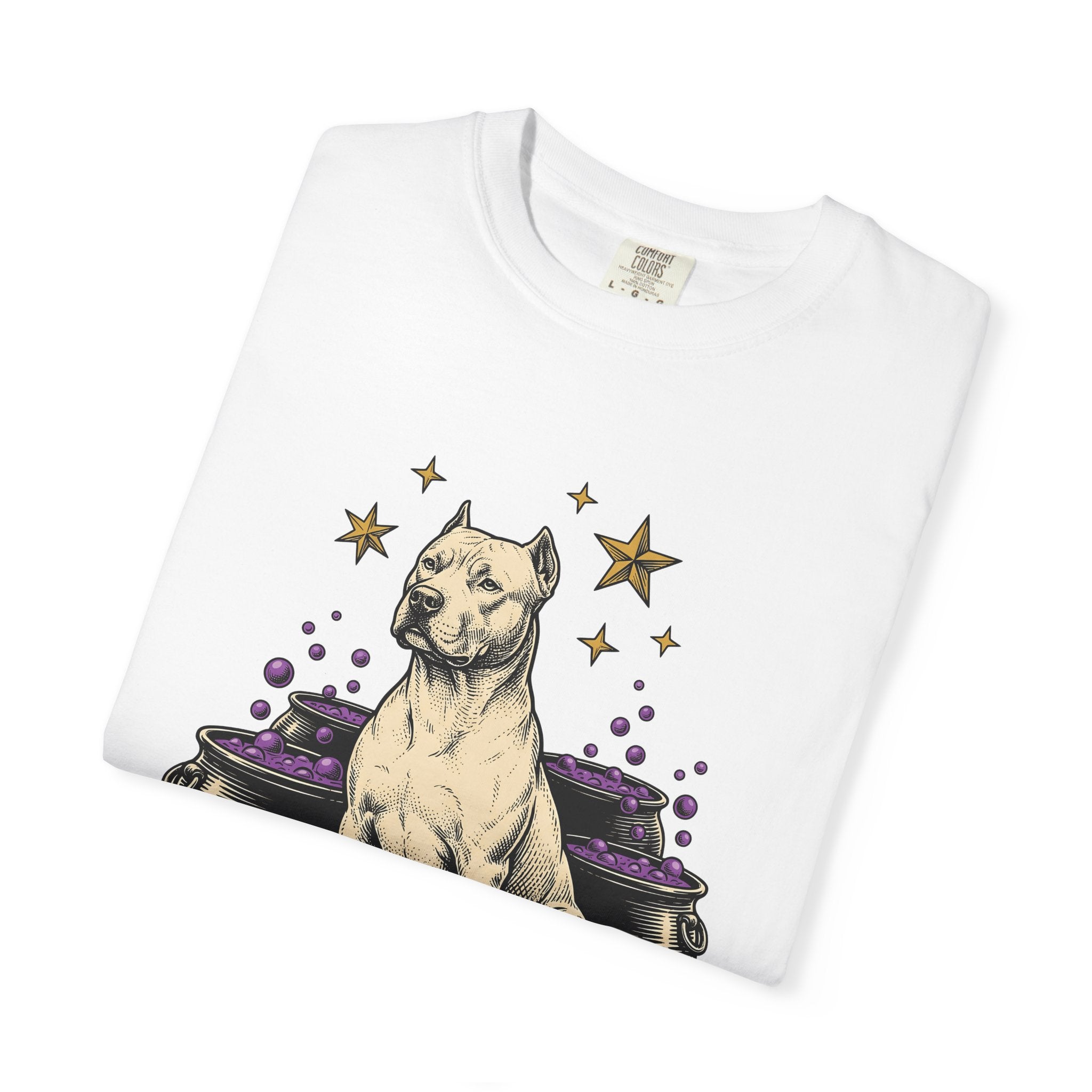 Pitbull Pup Shirt Dog Fall Gift Women Classic Graphic Tee Pitbull T-Shirt Dog Fan Vintage Tshirt Autumn Graphic Line Art Magic Pot Tshirt