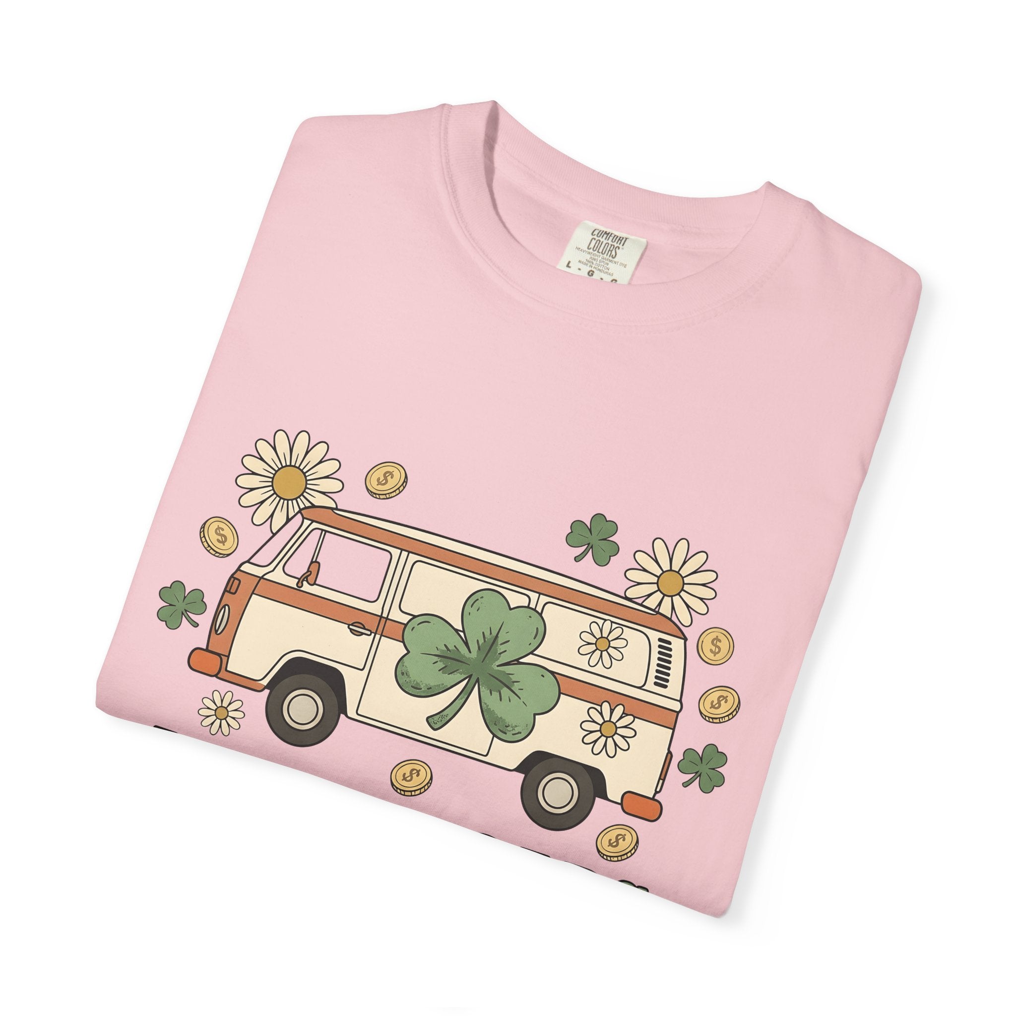 Camper Four Leaf Shirt St Patrick's Day Journey Gift Women Retro Tee Lucky Charm T-Shirt Shamrock Fan Retro Style Tshirt Travel Graphic