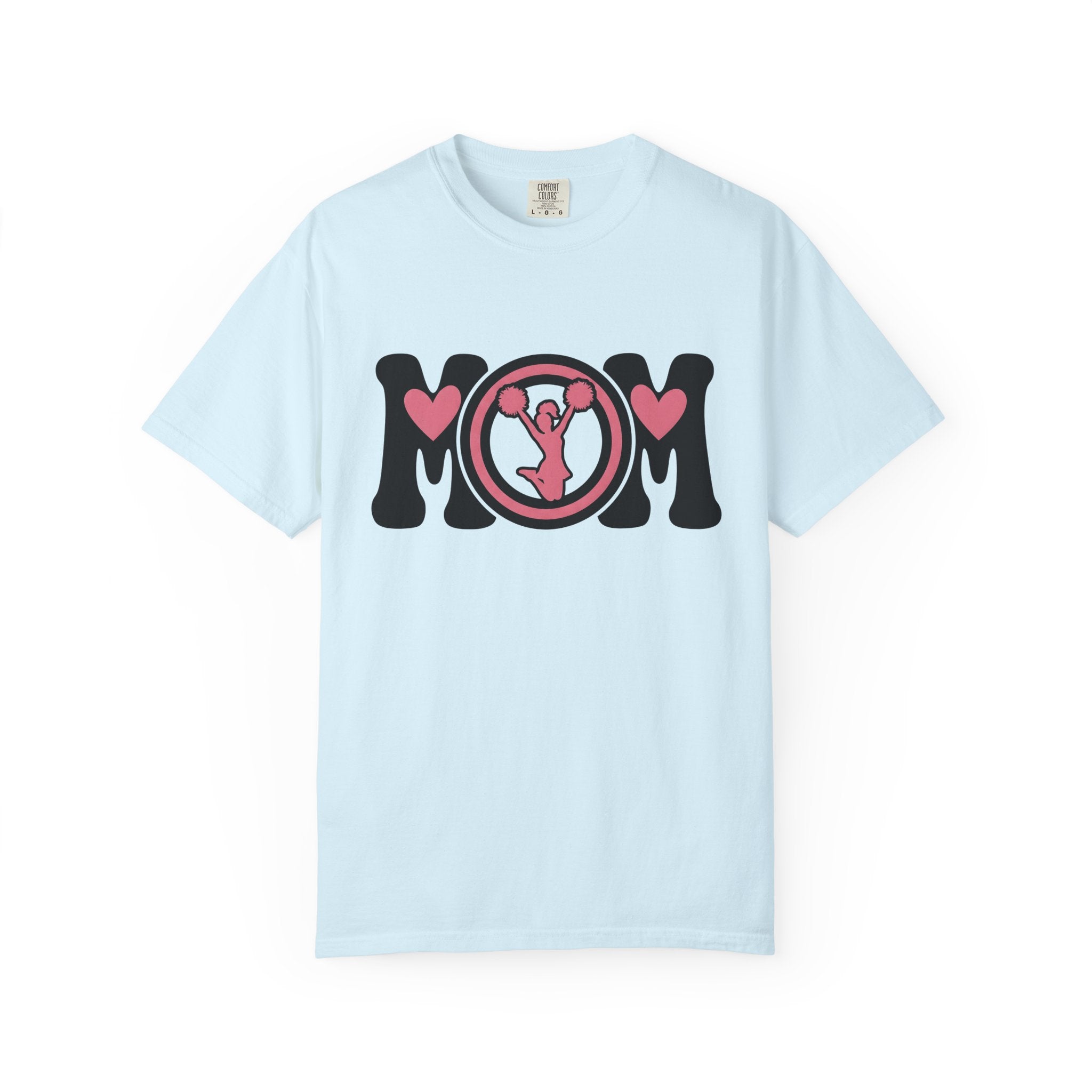 Cheerleader Mom Shirt Moms Sports Gift Women Bold Graphic Tee Cheer Mom T-Shirt Mother Fan Graphic Design Athlete Retro Heart Tshirt