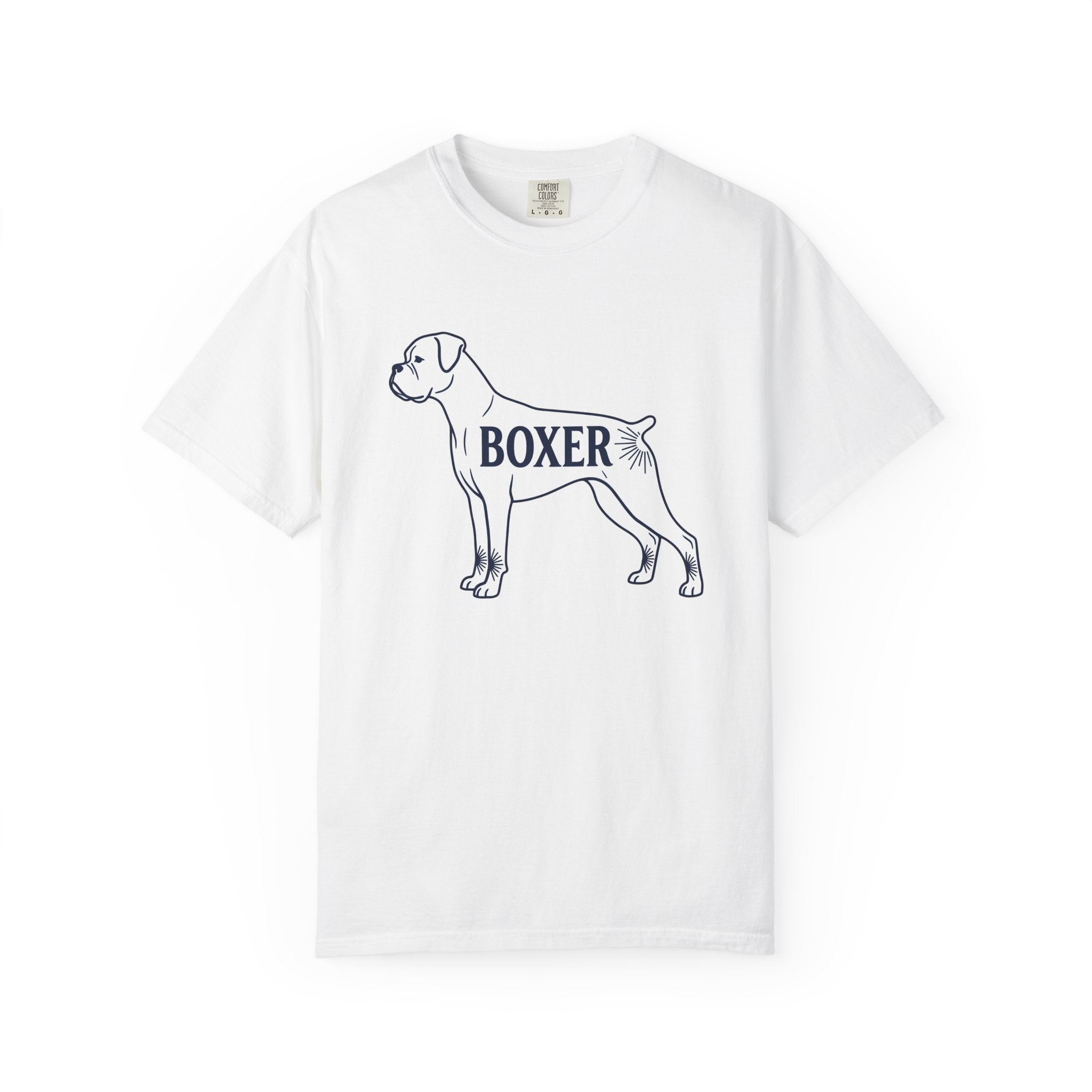 Boxer Canine Shirt Dog Domestics Gift Women Doodle Tee Boxer Dog T-Shirt Dog Fan Puppy Tshirt Cartoon Graphic Domestic Illustration Graphic