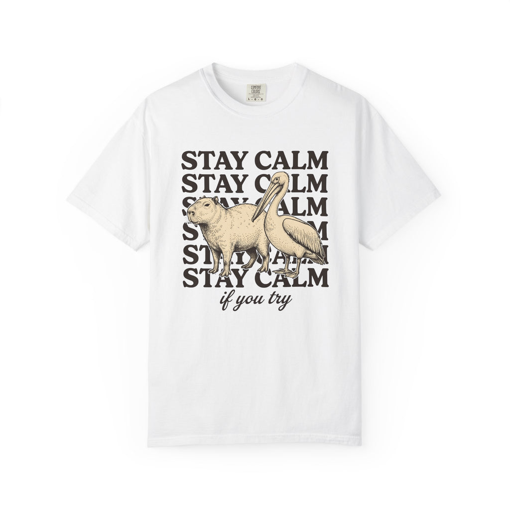 Capybara Bird Shirt Funny Wildlife Gift Women Retro Tee Rodent T-Shirt Comedy Fan Vintage Tshirt Wildlife Graphic Sketch Animal Pair Tshirt