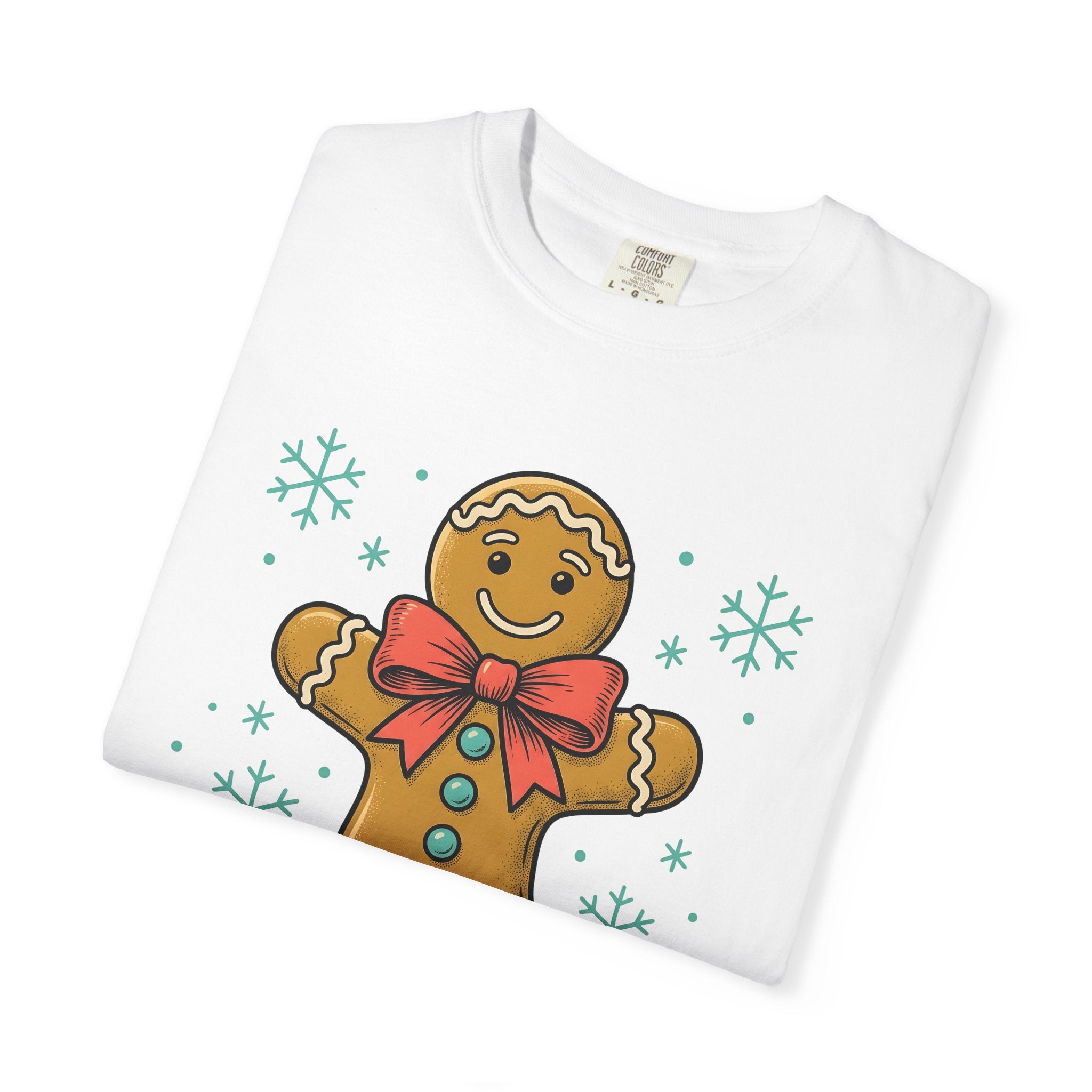 Gingerbread Biscuit Shirt Christmas Season Gift Women Comic Tee Gingerbread Man T-Shirt Xmas Fan Holiday Tshirt Winter Graphic Retro Flakes