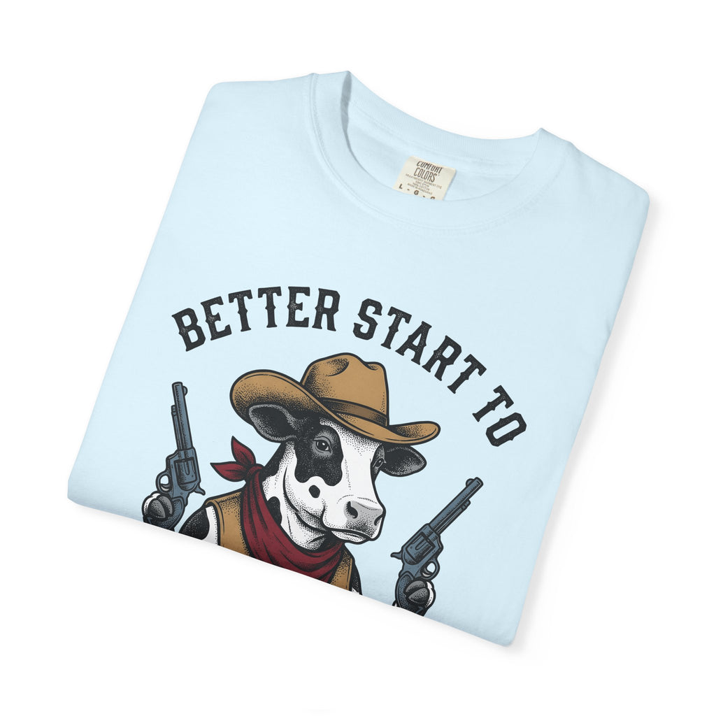 Cowboy Cow Shirt Cow Western Gift Women Vintage Tee Cowboy T-Shirt Cowboy Fan Retro Tshirt Rodeo Graphic Hand Drawn Pistols Tshirt