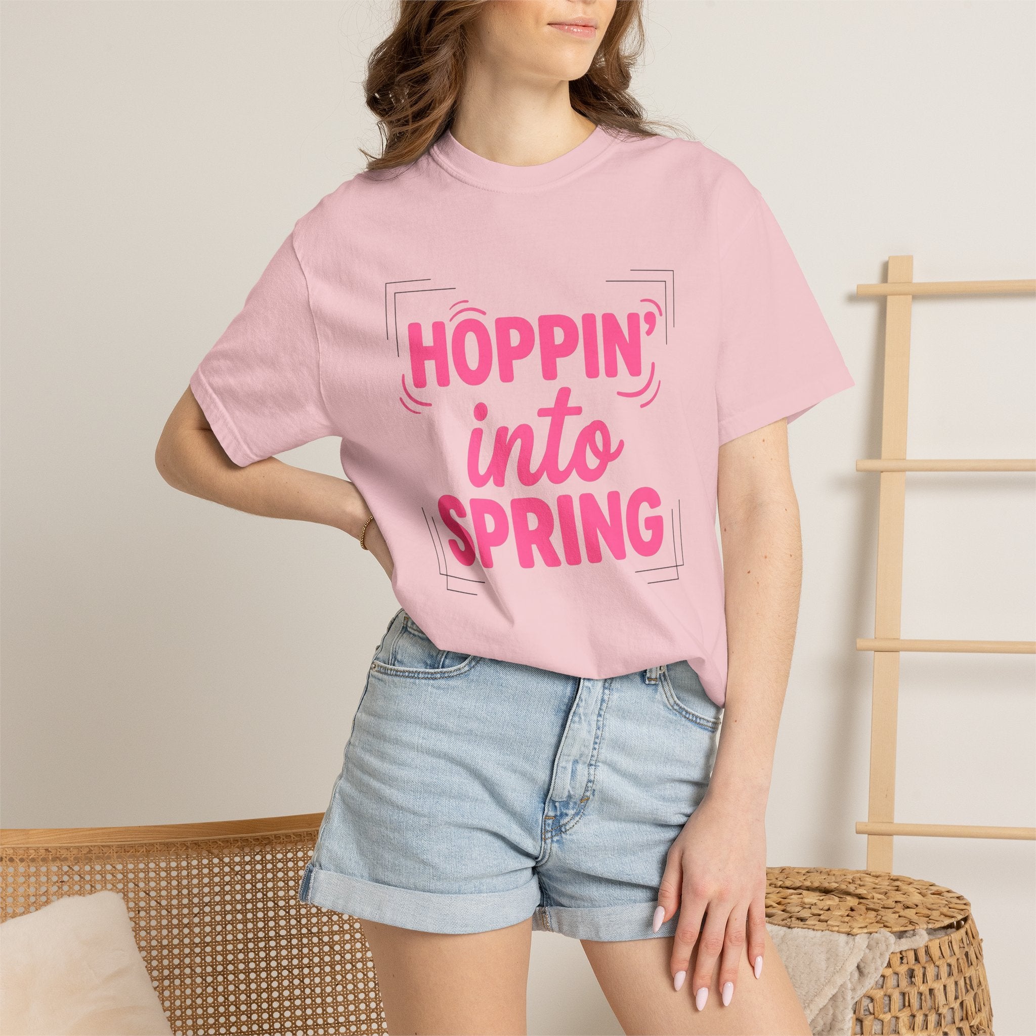 Spring Motto Shirt Easter Event Gift Women Fun Tee Quote T-Shirt Easter Fan Quirky Tshirt Festival Graphic Contemporary Decorative Strokes