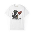 Welder Cat Shirt Cat Funny Gift Women Antique Tee Welding Cat T-Shirt Cat Fan Vintage Tshirt Humor Graphic Doodle Heart Flame Tshirt