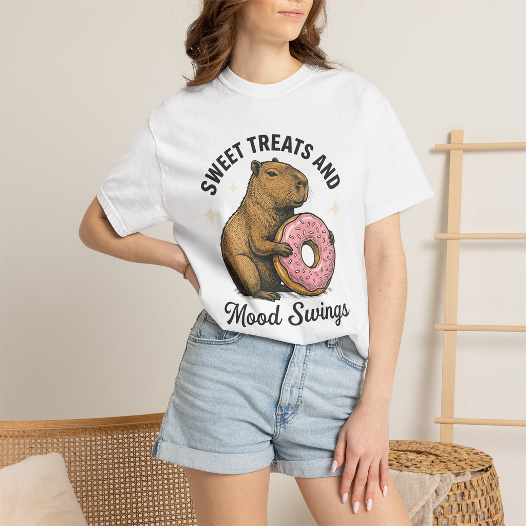 Capybara Bagel Shirt Funny Critters Gift Women Classic Tee Rodent T-Shirt Humor Fan Vintage Tshirt Animal Graphic Doodle Twinkles Tshirt