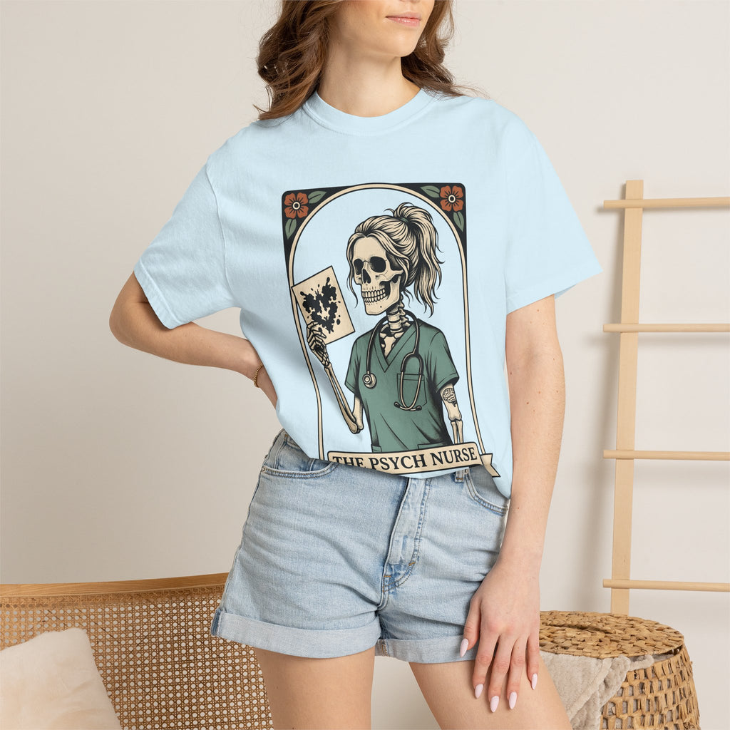 Skull Nurse Shirt Nurse Healthcare Gift Women Traditional Tee Skull T-Shirt Nursing Enthusiast Classic Tshirt Medical Graphic Retro Ink