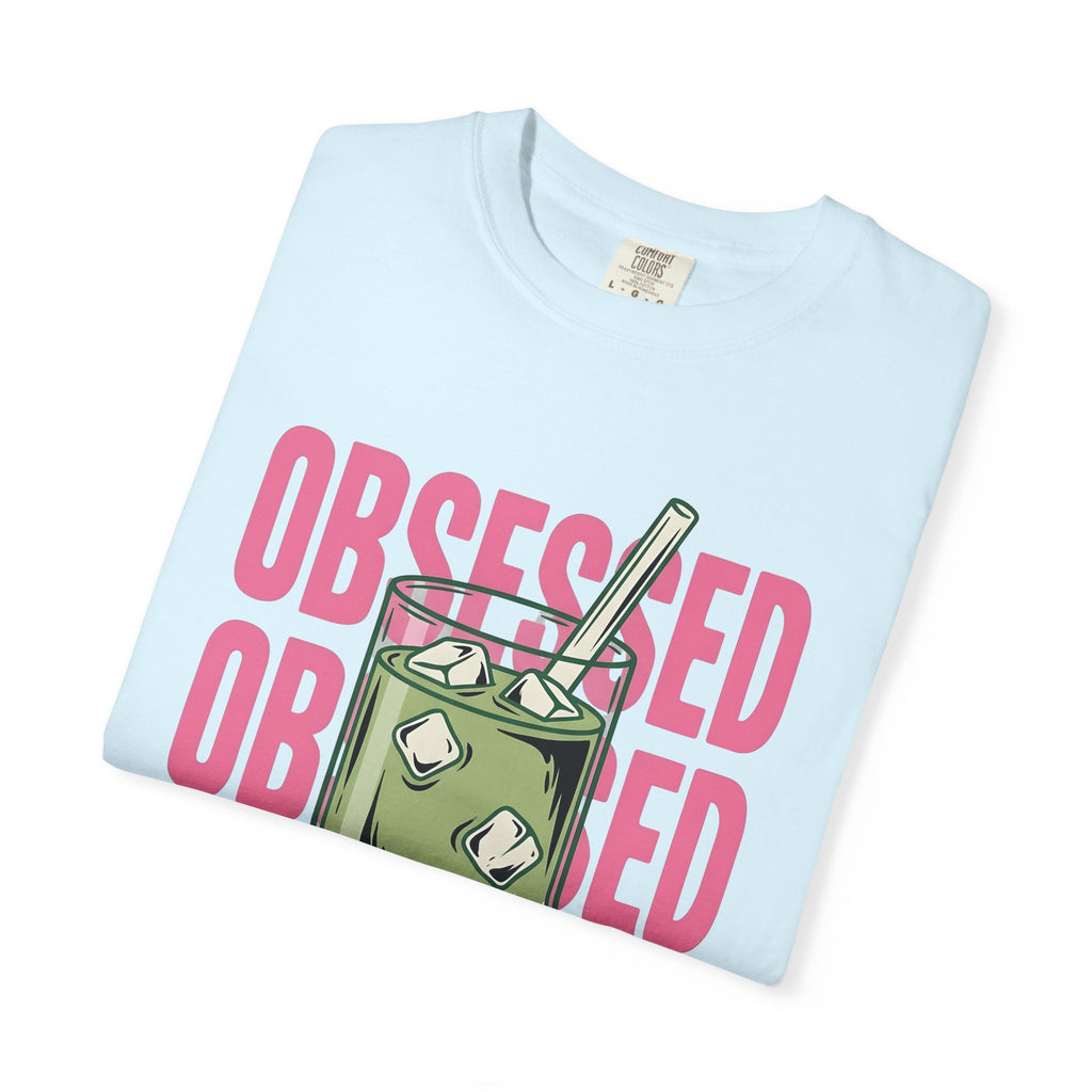 Iced Matcha Latte Shirt Drinks Foodie Gift Women Pop Art Tee Green Tea T-Shirt Beverage Fan Pop Art Tshirt Food Graphic Retro Ice Cubes