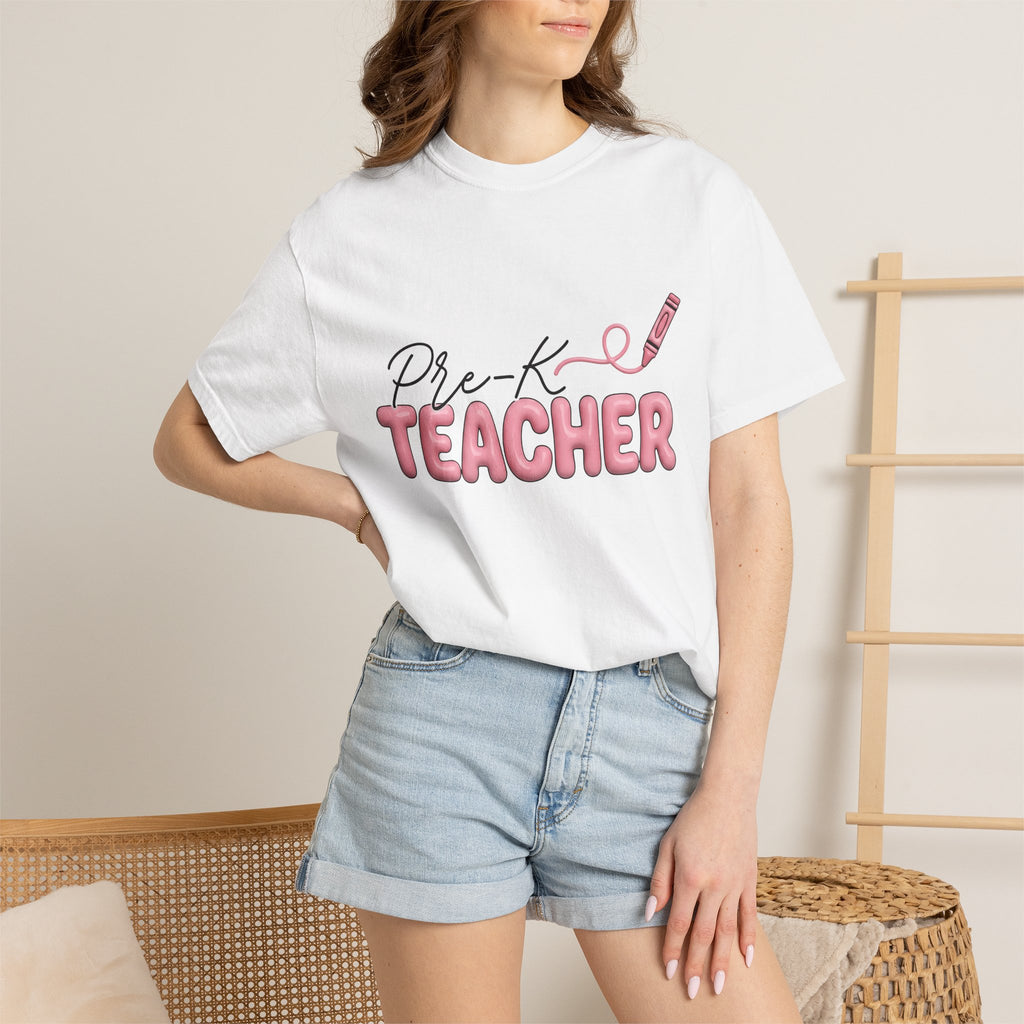 Crayon Illustration Shirt Teacher Education Gift Women Hand Drawn Tee Drawing T-Shirt Educator Enthusiast Illustrated Tshirt Learning