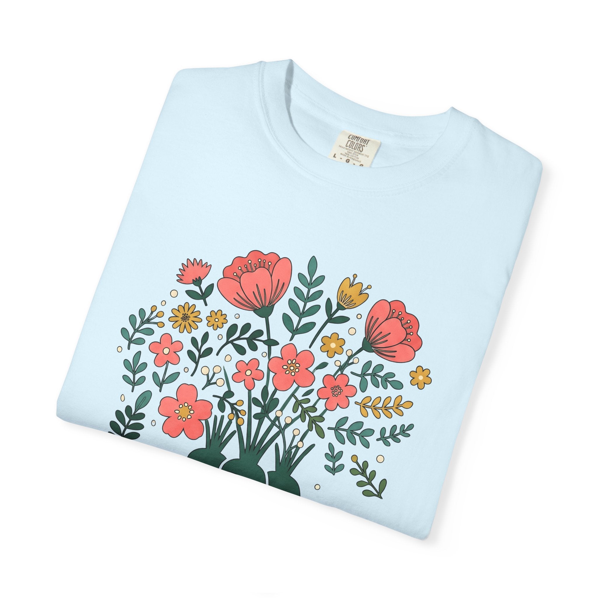 Veggie Bouquet Shirt Easter Flora Gift Women Cute Tee Flower Arrangement T-Shirt Spring Fan Floral Tshirt Botanical Graphic Outline Wild