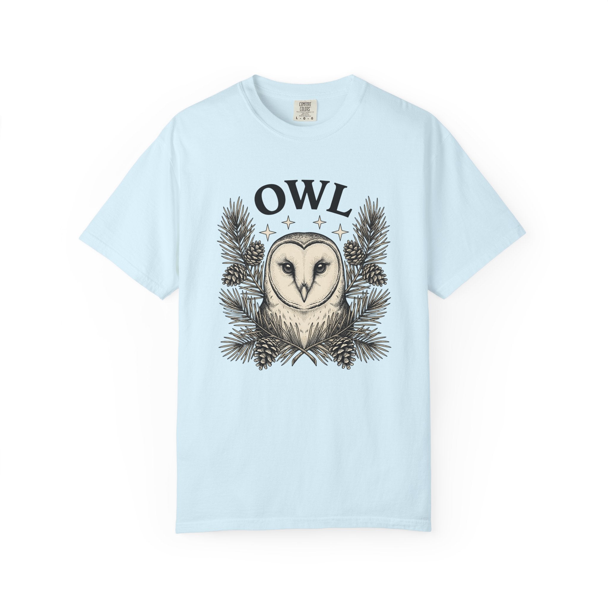 Barn Owl Shirt Cottagecore Nature Gift Women Antique Tee Owl T-Shirt Rustic Fan Vintage Tshirt Wilderness Graphic Doodle Pinecone Tshirt