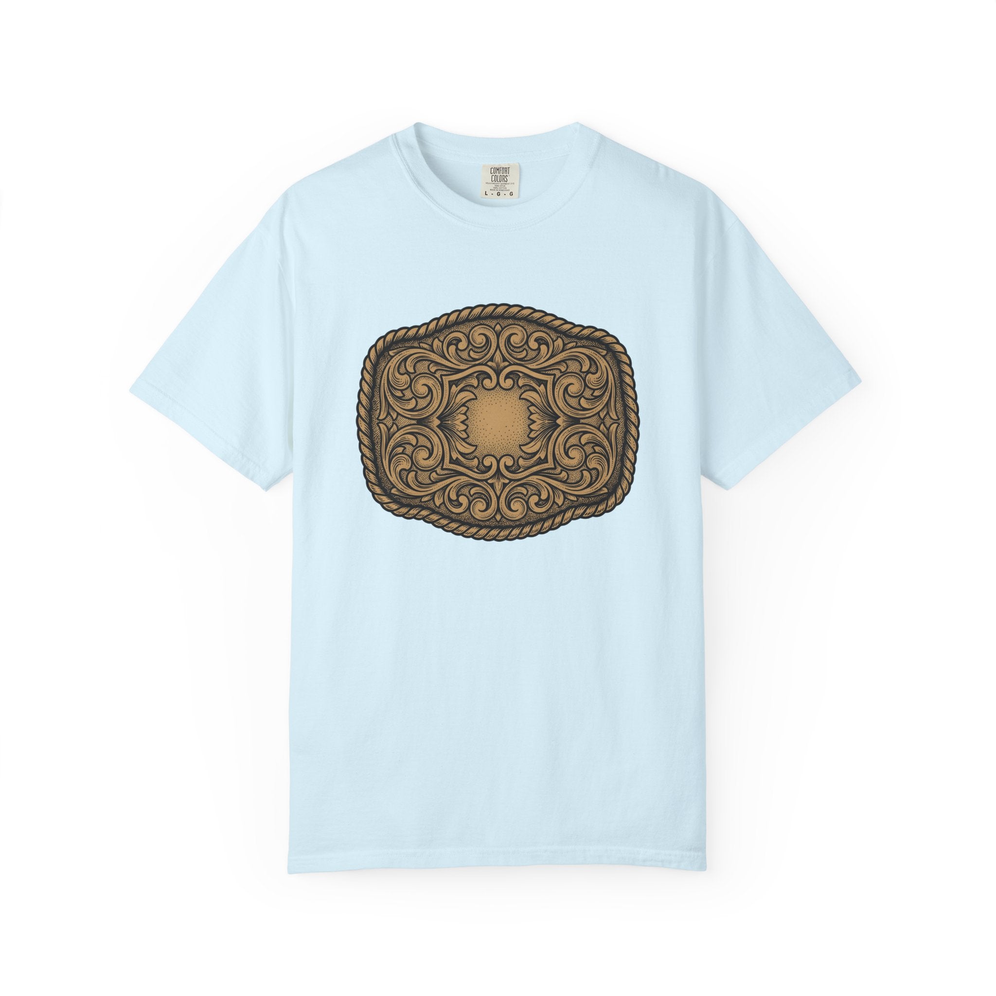 Cowboy Belt Buckle Shirt Cowgirl Western Gift Women Retro Tee Belt Buckle T-Shirt Rodeo Fan Vintage Tshirt Country Graphic Sketch Flower