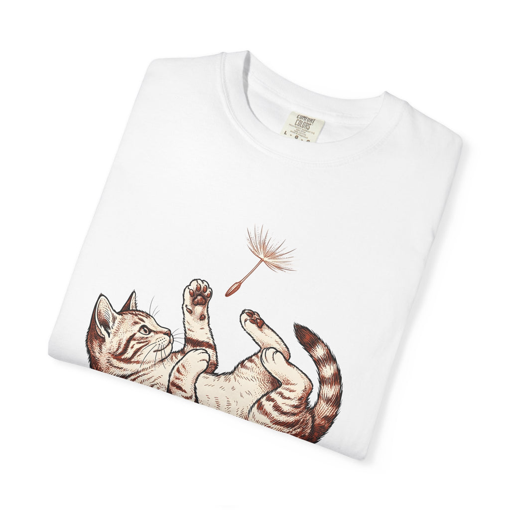 Tabby Kitten Shirt Cat Pet Gift Women Sketch Tee Kitten T-Shirt Cat Fan Feline Tshirt Animal Graphic Retro Weed Flower Tshirt