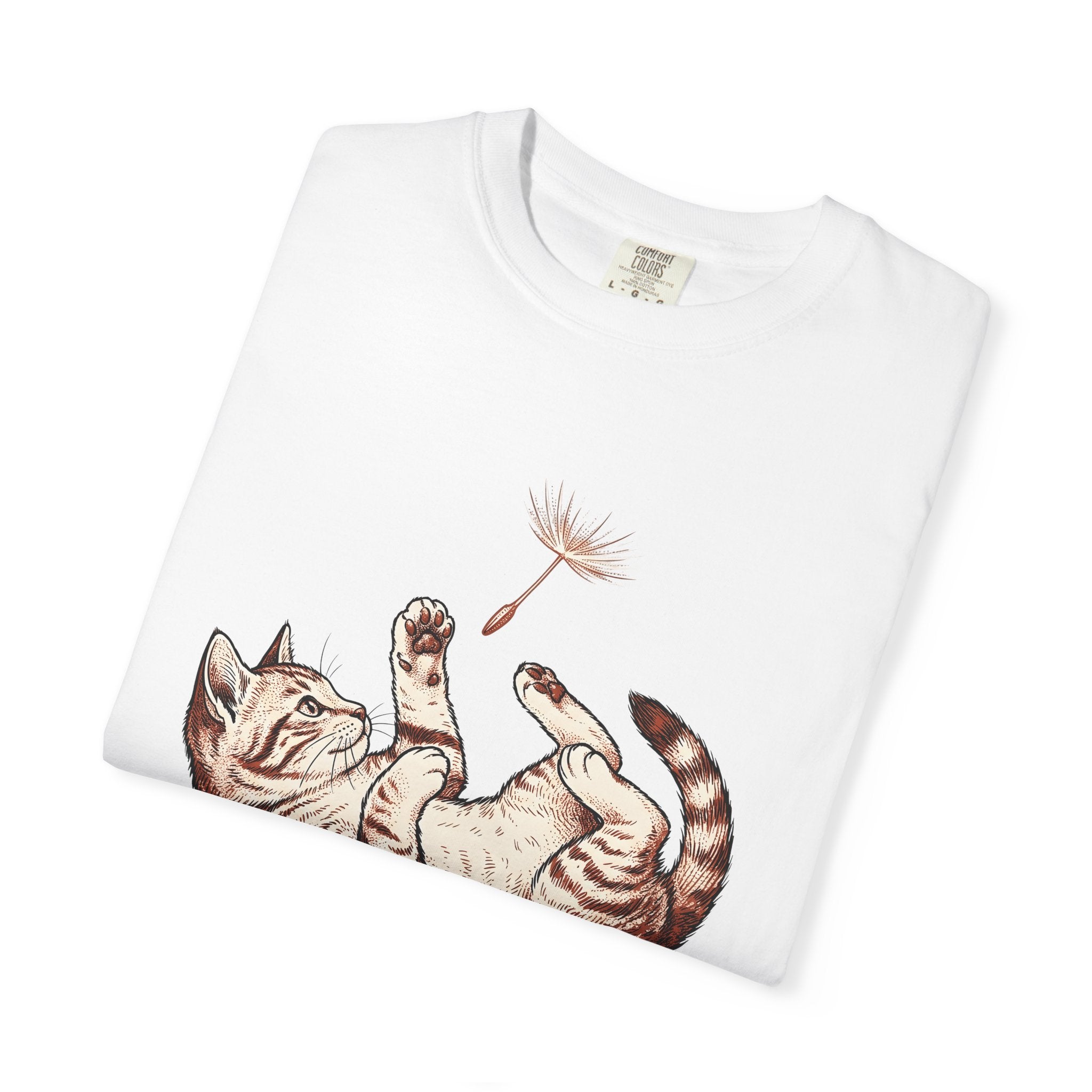 Tabby Kitten Shirt Cat Pet Gift Women Sketch Tee Kitten T-Shirt Cat Fan Feline Tshirt Animal Graphic Retro Weed Flower Tshirt