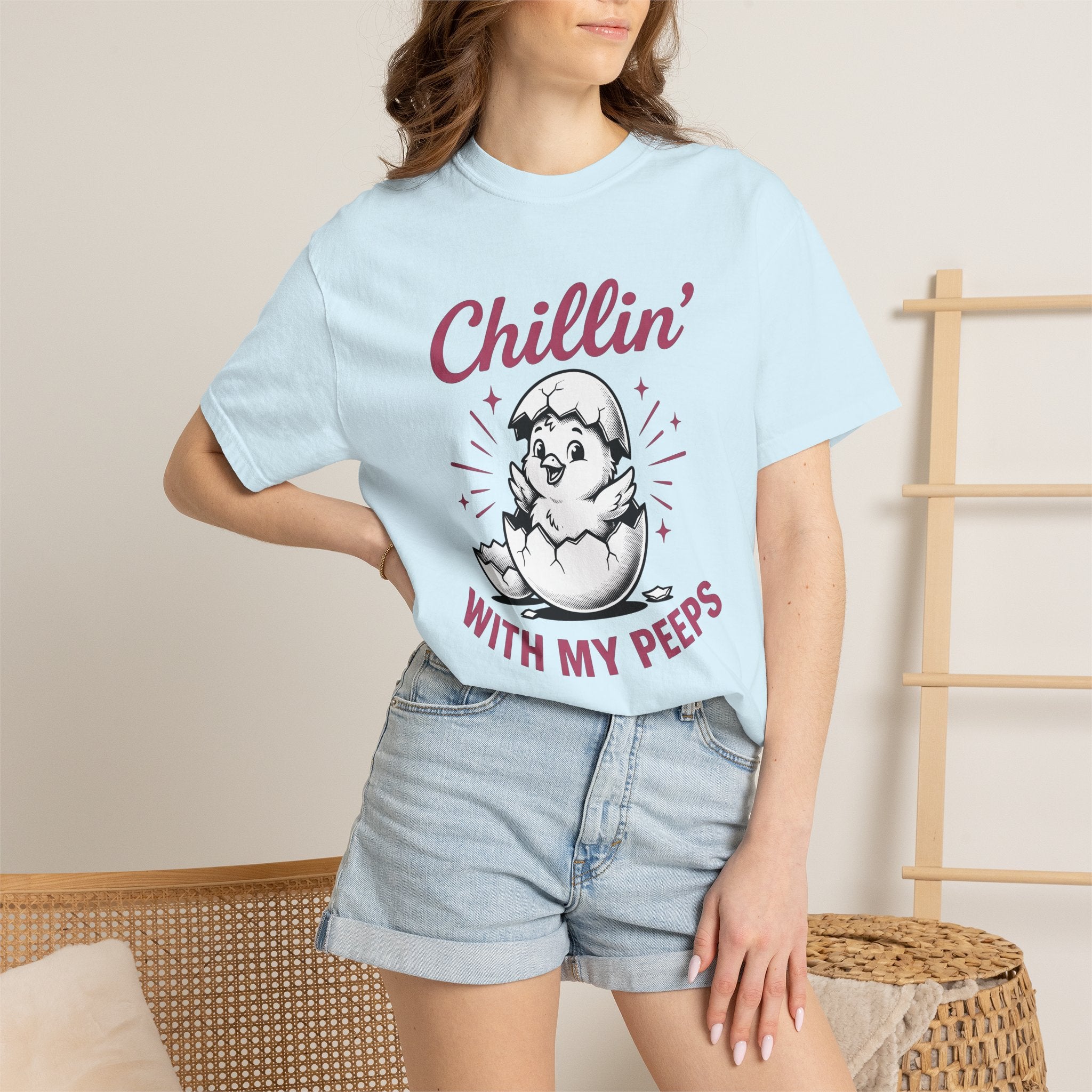 Little Chick Shirt Easter Holiday Gift Women Doodle Tee Chick T-Shirt Easter Fan Easter Egg Tshirt Holiday Graphic Nostalgic Cracked Egg