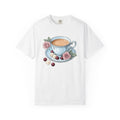Coffee Mug Shirt Coffee Bouquet Gift Women Retro Tee Mug T-Shirt Coffee Fan Vintage Tshirt Floral Graphic Sketch Flower Tshirt