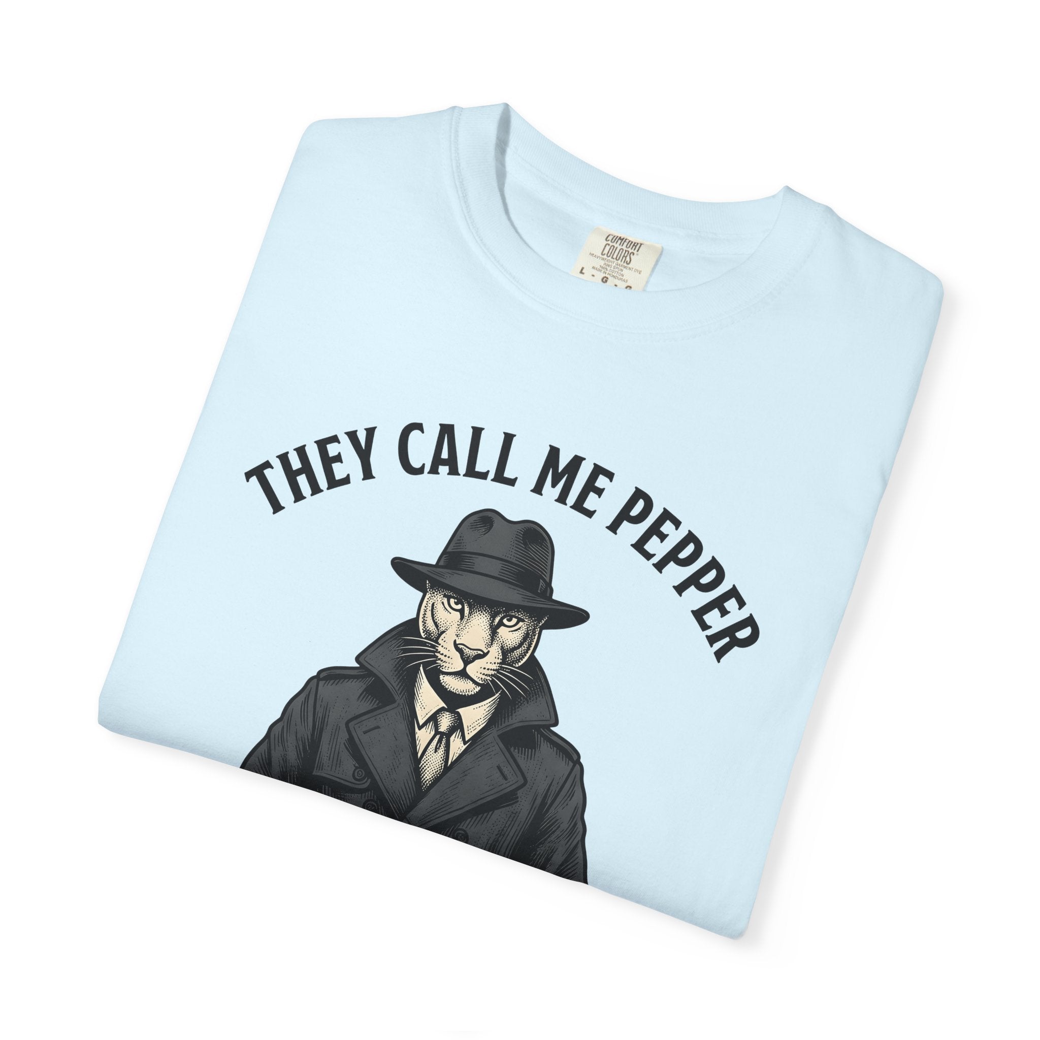 Cat Detective Shirt Animals Humor Gift Women Vintage Tee Kitty T-Shirt Pet Fan Feline Tshirt Funny Graphic Hand Drawn Trench Coat Tshirt