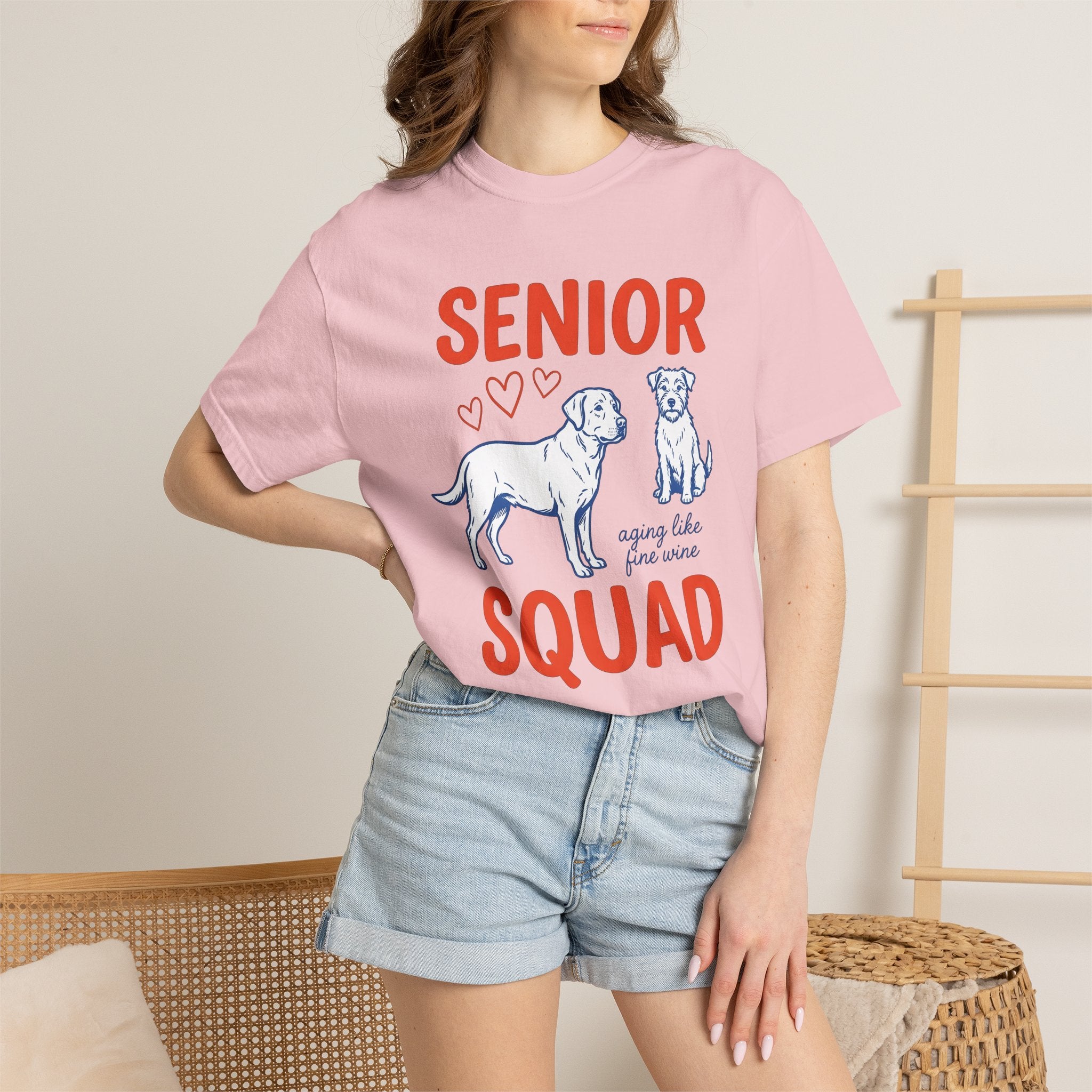 Senior Pups Shirt Dog Shelter Gift Women Cartoon Tee Puppy T-Shirt Dog Owner Dog Mom Tshirt Rescue Graphic Senior Puppy Nostalgic Heart