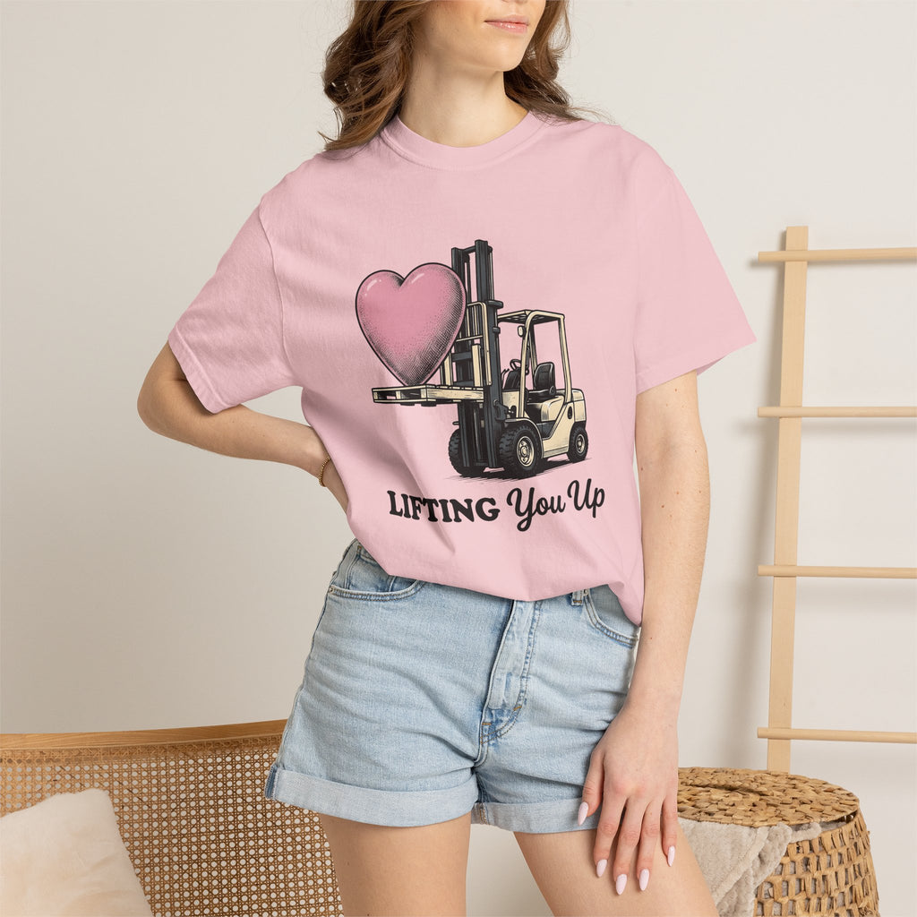 Forklift Love Shirt Valentines Day Romance Gift Women Classic Tee Forklift T-Shirt Valentine Fan Retro Tshirt Love Graphic Throwback Red