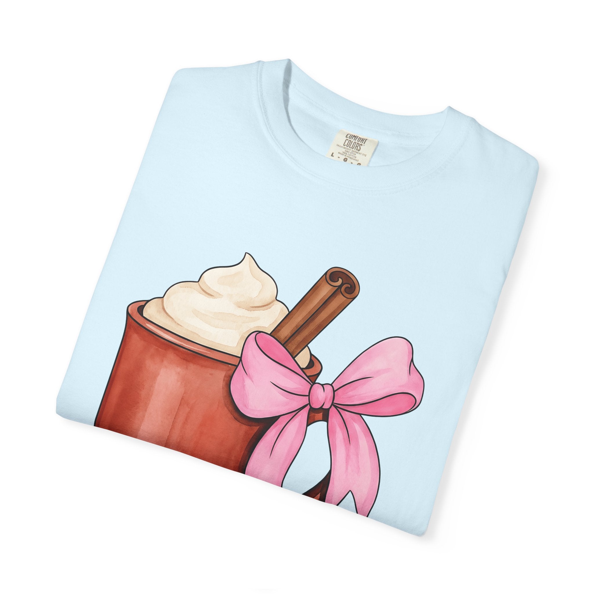 Hot Chocolate Mug Shirt Holiday Coffee Gift Women Watercolor Tee Cocoa Mug T-Shirt Christmas Fan Painted Tshirt Coffee Bean Graphic Hand