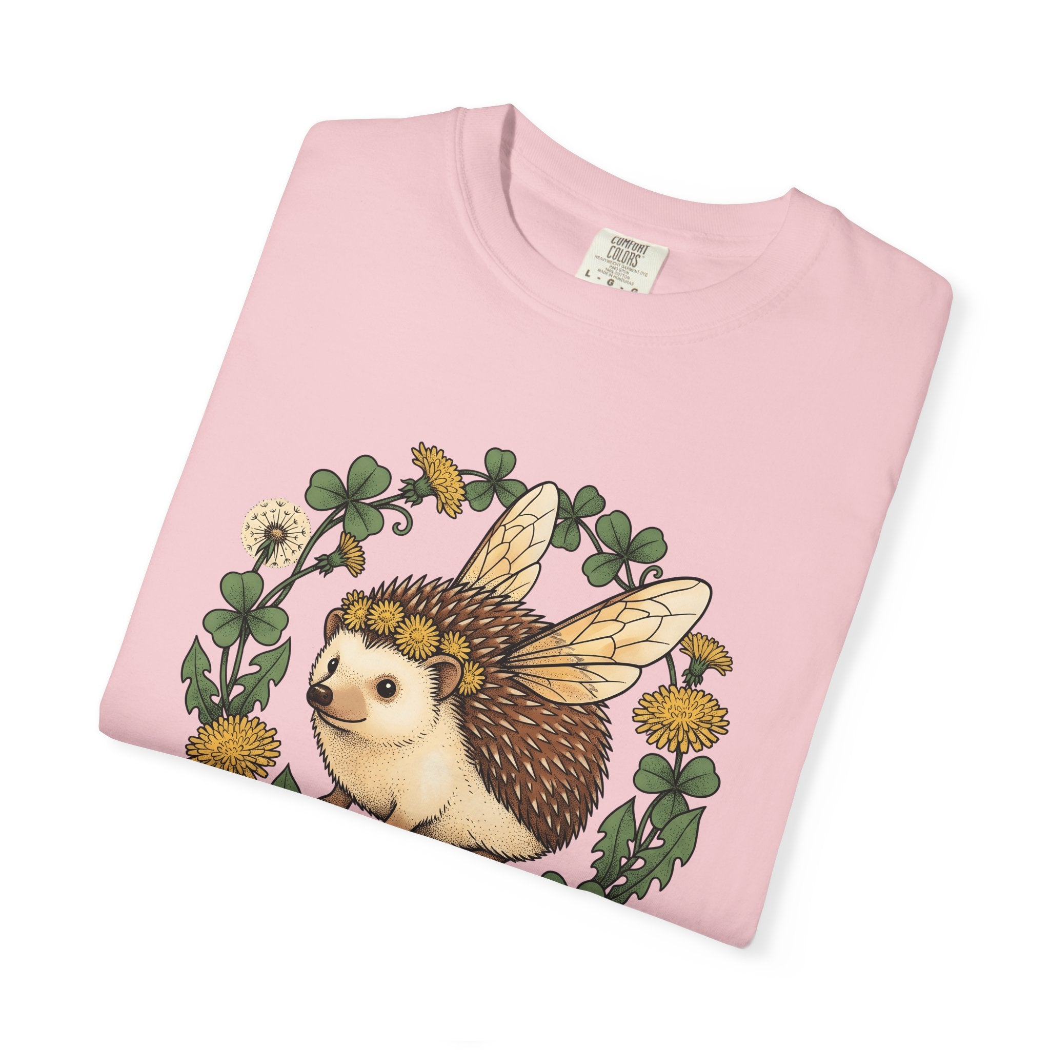 Magical Hedgehog Shirt Animals & Flowers Farmhouse Gift Women Floral Tee Hedgehog T-Shirt Flower Fan Botanical Tshirt Rustic Graphic Retro