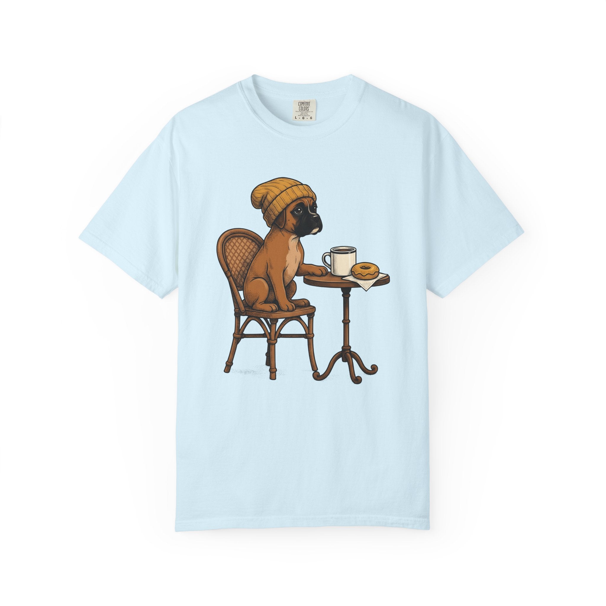 Boxer Dog Shirt Dog Latte Gift Women Hand Drawn Tee Bulldog T-Shirt Dog Fan Pug Tshirt Cappuccino Graphic Line Art Coffee Mug Tshirt
