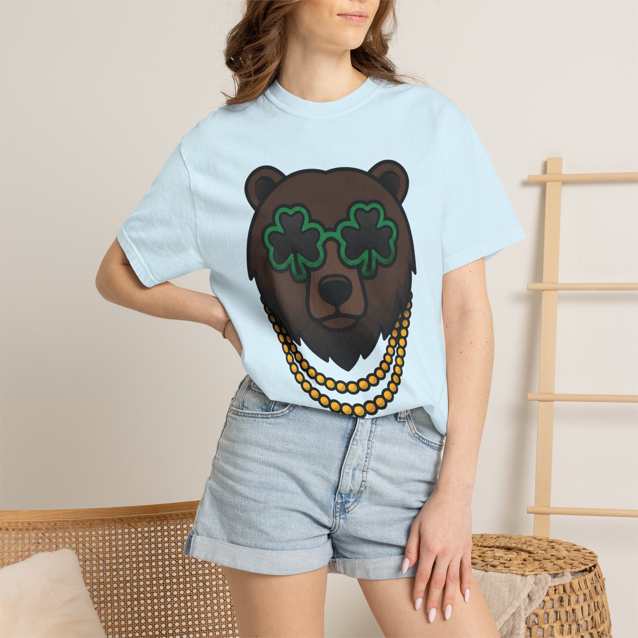Bear Mug Shirt St Patrick's Day Creature Gift Women Animated Tee Mug T-Shirt Shamrock Fan Cartoon Tshirt Monster Graphic Hand Drawn Green