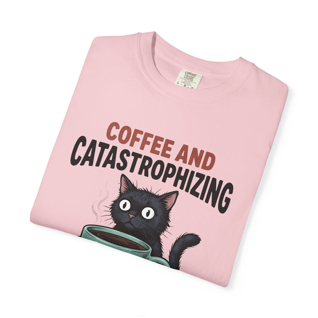 Black Cat Coffee Shirt Cat Espresso Gift Women Cartoon Tee Coffee T-Shirt Cat Fan Comic Tshirt Coffee Graphic Retro Coffee Mug Tshirt