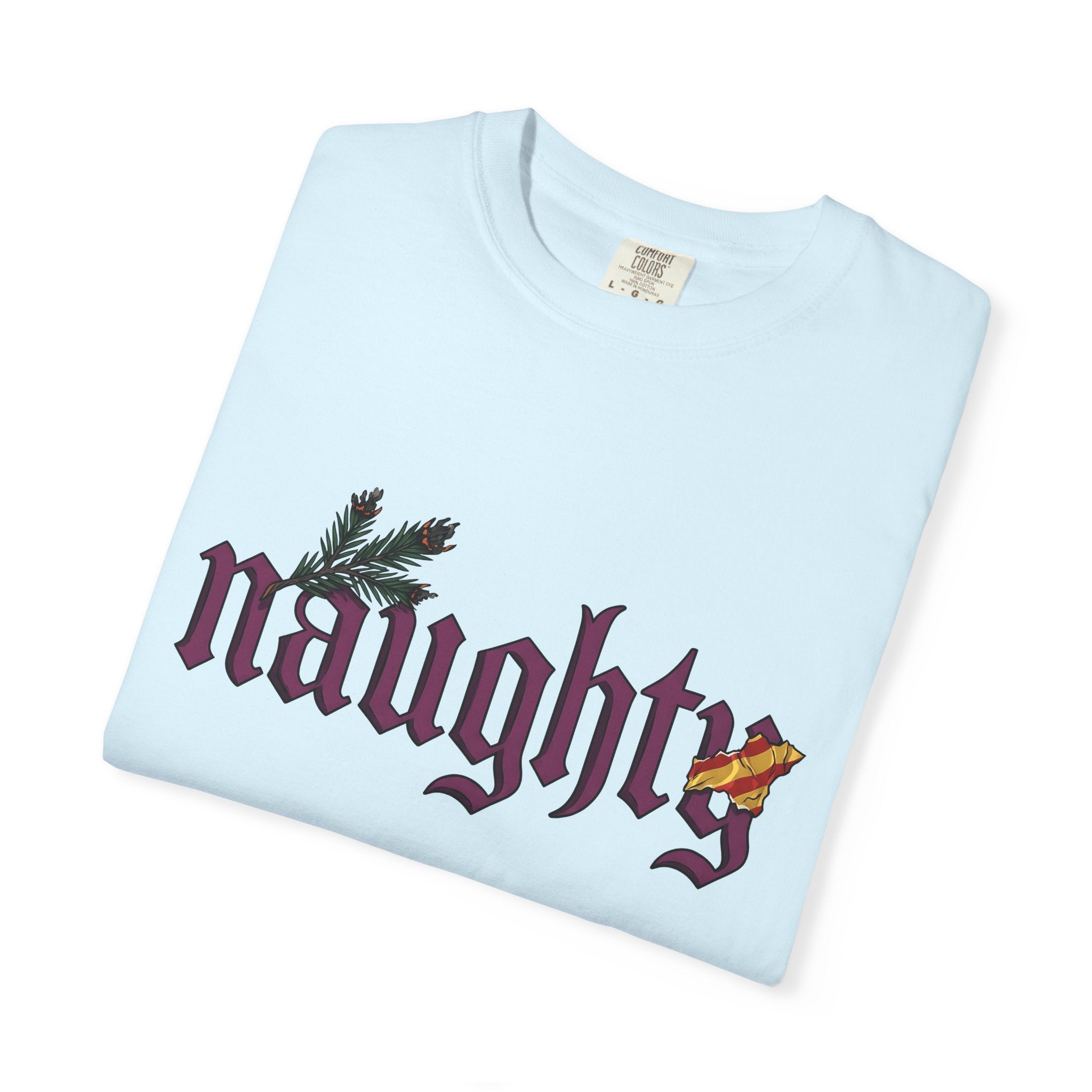 Gothic Typeface Shirt Christmas Satire Gift Women Thick Tee Typography T-Shirt Xmas Fan Bold Tshirt Sarcastic Graphic Nostalgic Conifer