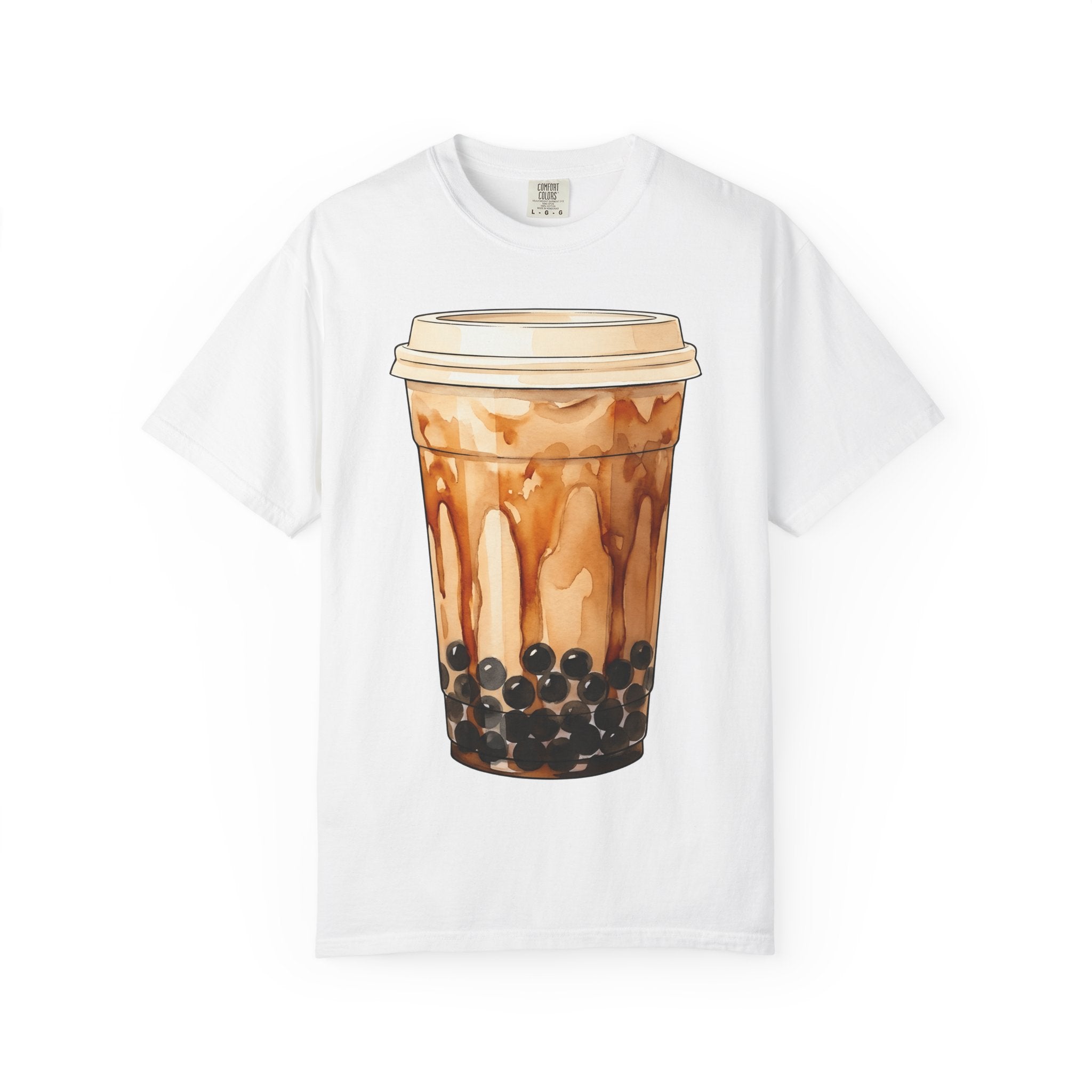 Bubble Tea Shirt Drinks Foodie Gift Women Watercolor Tee Boba T-Shirt Beverage Fan Tea Graphic Minimal Boba Pearls Tshirt