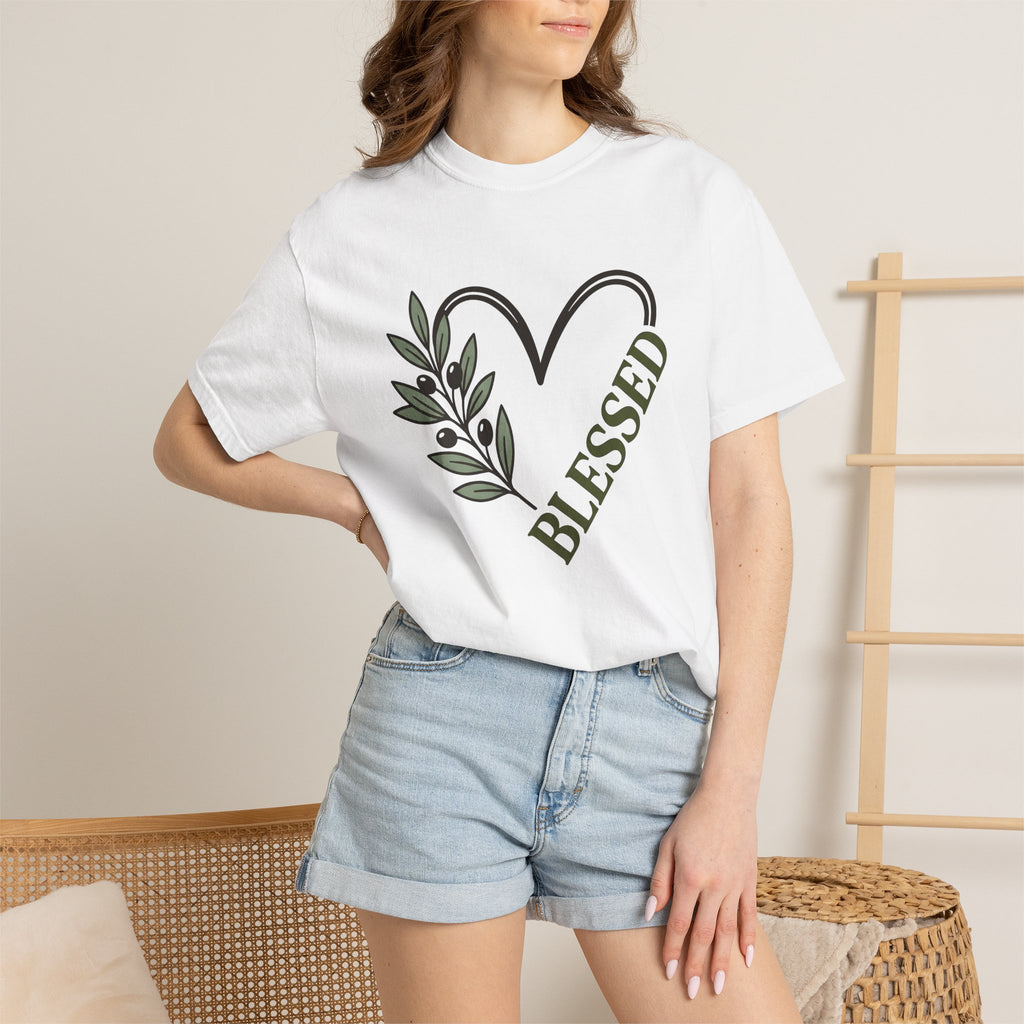 Heart Branch Shirt Moms Faith Gift Women Farmhouse Tee Heart T-Shirt Motherhood Enthusiast Rustic Tshirt Christian Graphic Minimal Olive