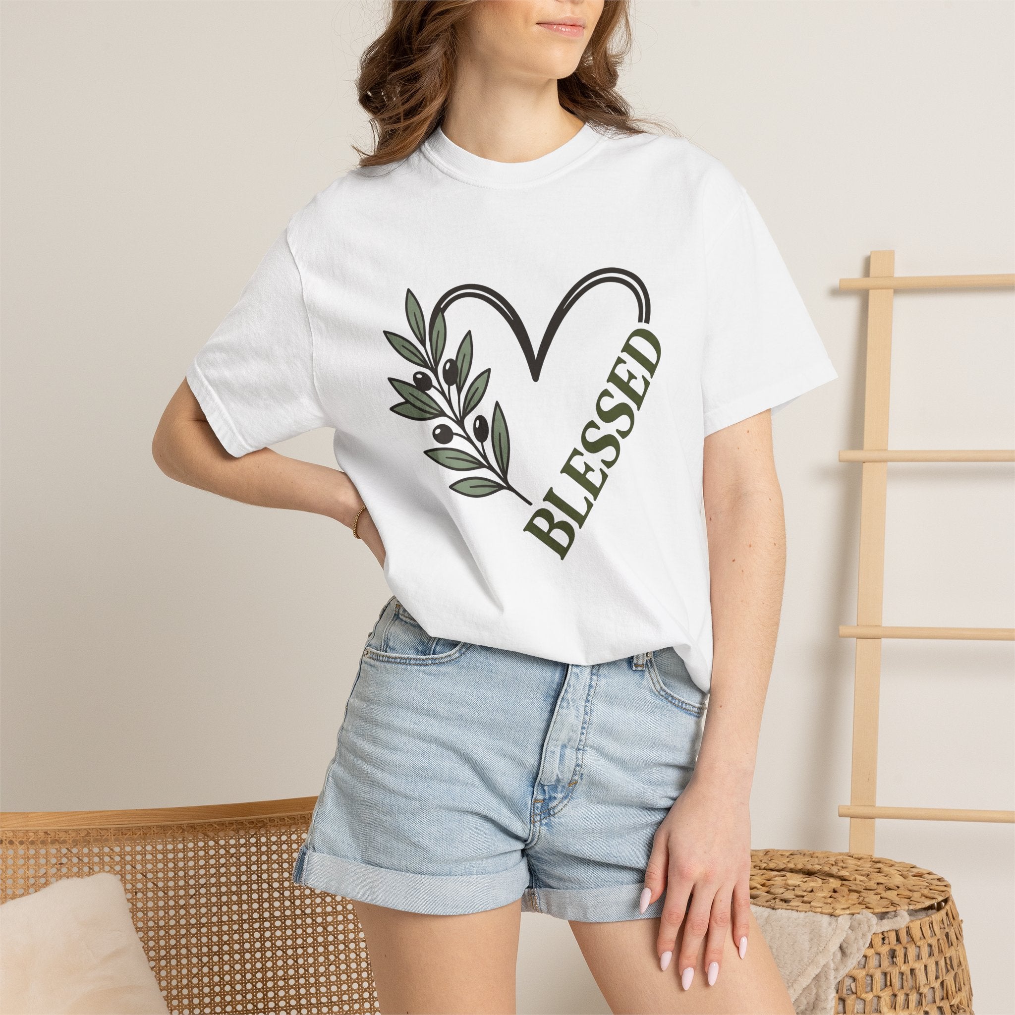 Heart Branch Shirt Moms Faith Gift Women Farmhouse Tee Heart T-Shirt Motherhood Enthusiast Rustic Tshirt Christian Graphic Minimal Olive