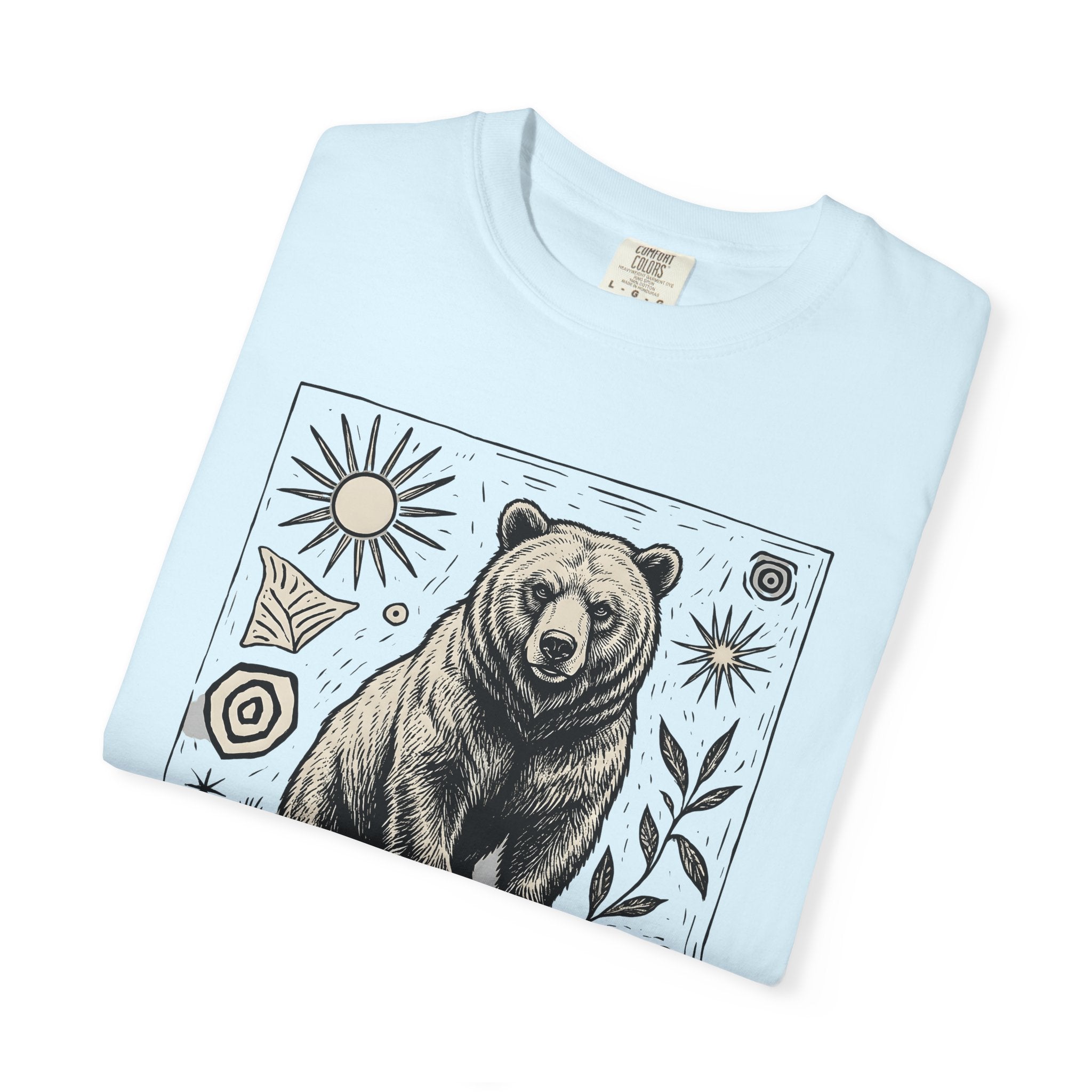 Bear Shirt Animals Wildlife Gift Women Sketch Tee Grizzly T-Shirt Animal Fan Ursine Tshirt Wildlife Graphic Retro Floral Tshirt