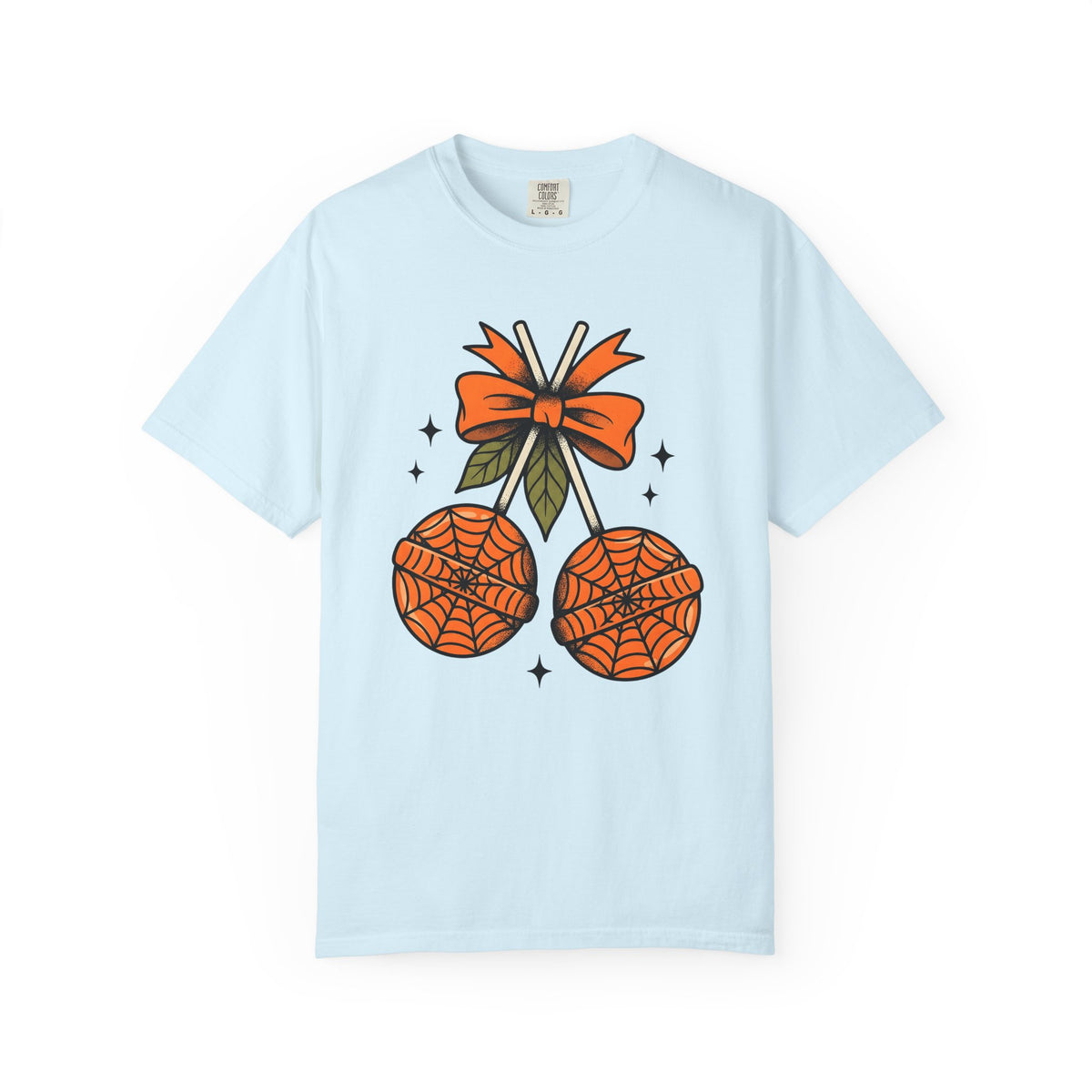 Spiderweb Candy Shirt Halloween Sweets Gift Women Traditional Tee Candy T-Shirt Halloween Fan Vintage Tshirt Dessert Graphic Retro Orange