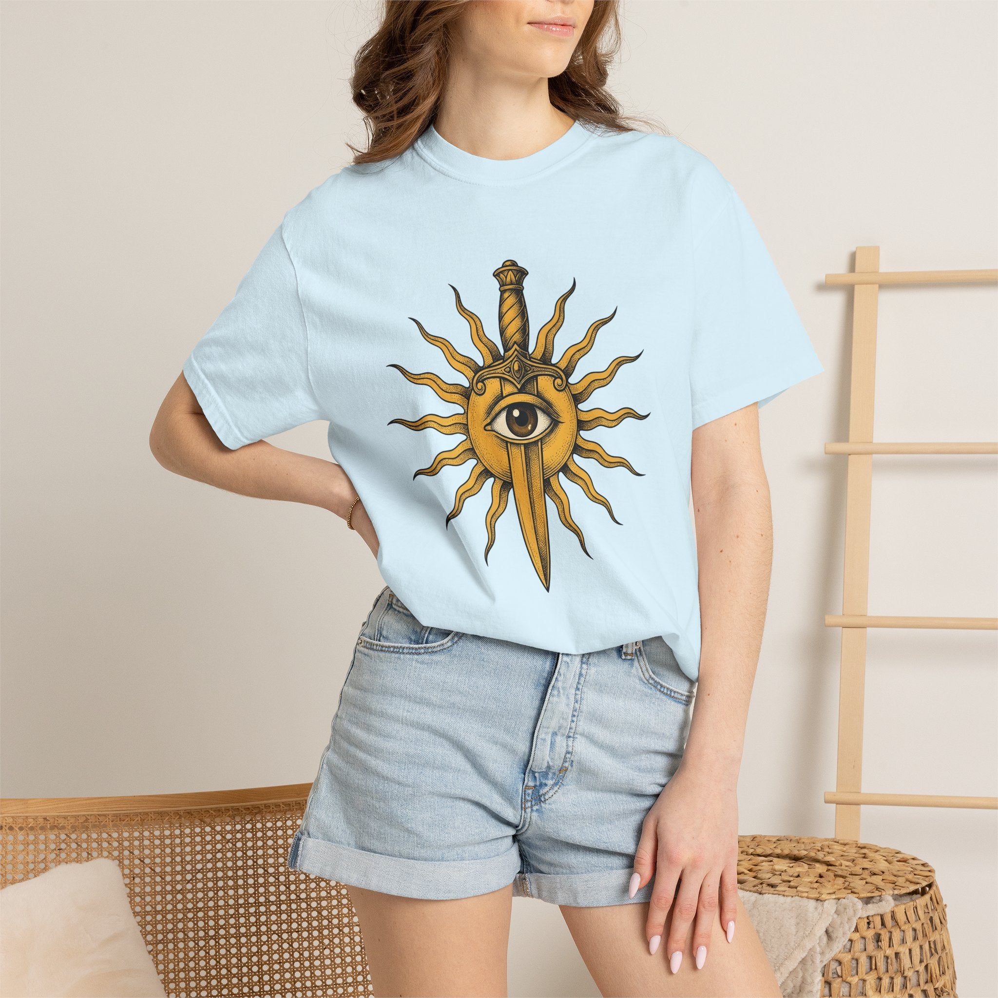 Sun Eye Blade Shirt Boho Chic Wellness Gift Women Fantasy Tee Sunblade T-Shirt Bohemian Fan Mythical Tshirt Wellness Graphic Classic Saber