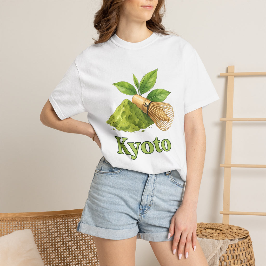 Matcha Tea Shirt Drinks Japan Gift Women Watercolor Tee Green Tea T-Shirt Beverage Fan Watercolour Tshirt Japanese Graphic Hand Drawn Bamboo