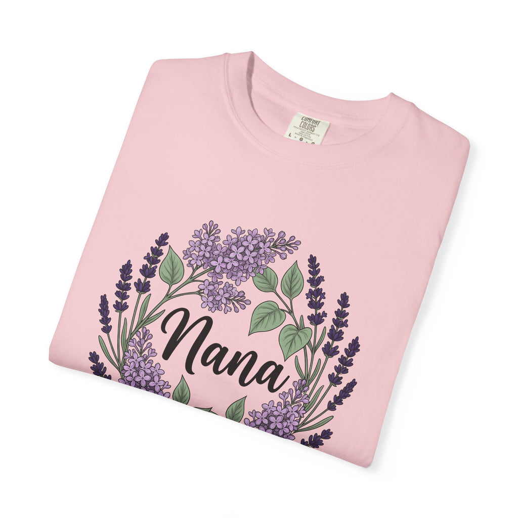 Lavender Floral Wreath Shirt Grandma Floral Gift Women Botanical Tee Wreath T-Shirt Nana Fan Botanical Illustration Floral Design Hand Drawn